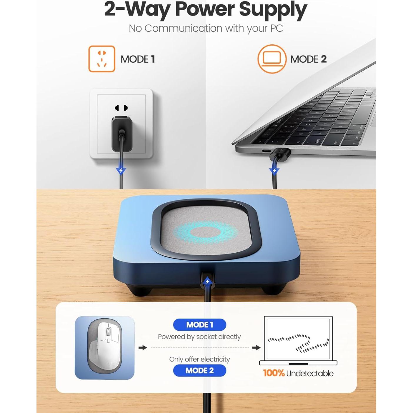 Dispositivo de Movimiento de Ratón Indetectable EAXBUX con Plato Giratorio