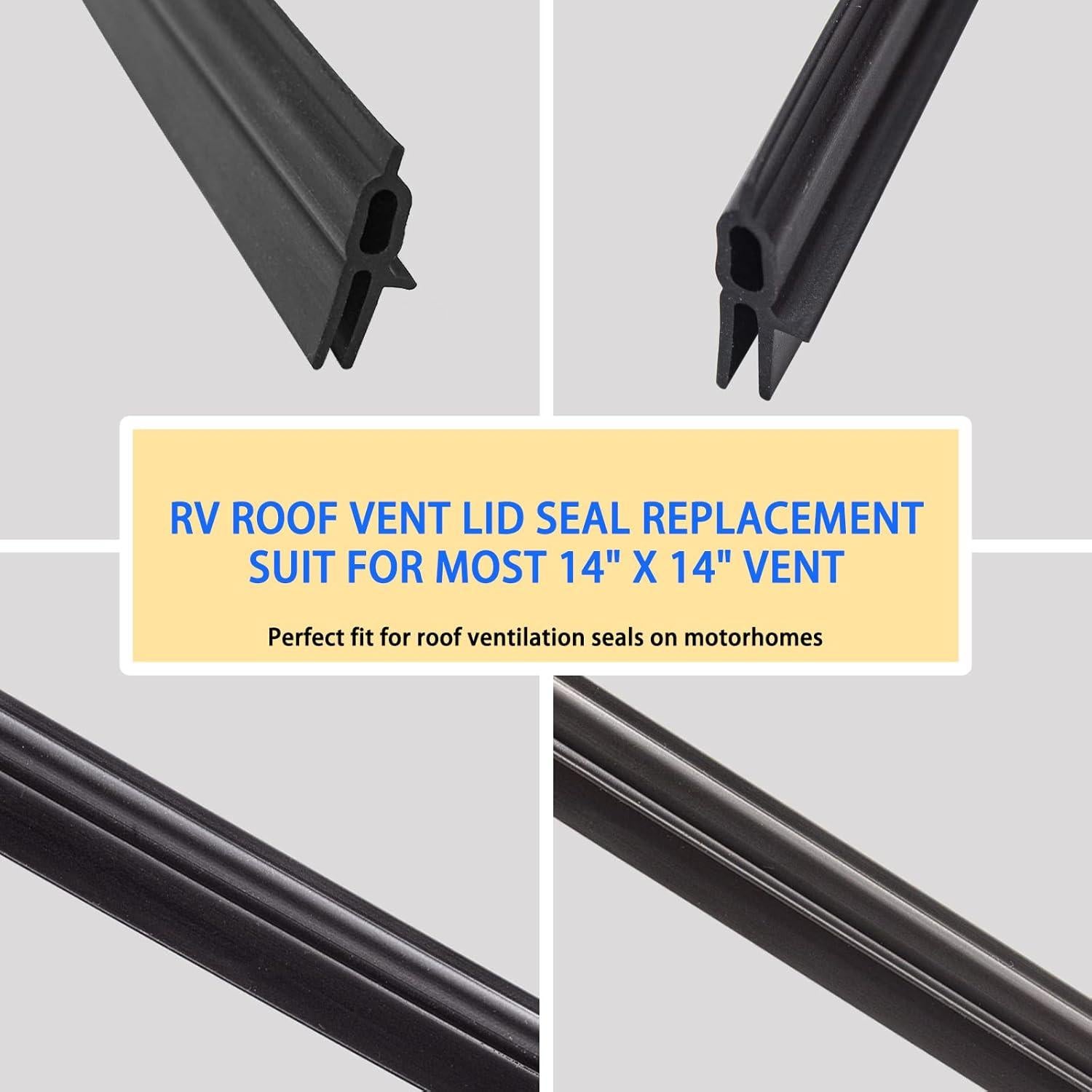 Sello de Ventilación de Techo RV WTNYOU 51" Negro TPE