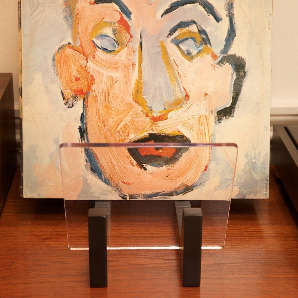 Soporte para Discos de Vinilo KAIU - Madera Sólida y Acrílico - Almacena 50 LPs