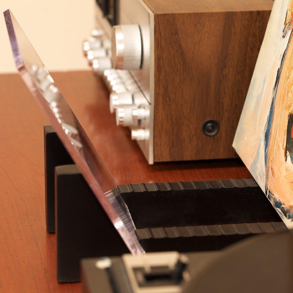 Soporte para Discos de Vinilo KAIU - Madera Sólida y Acrílico - Almacena 50 LPs