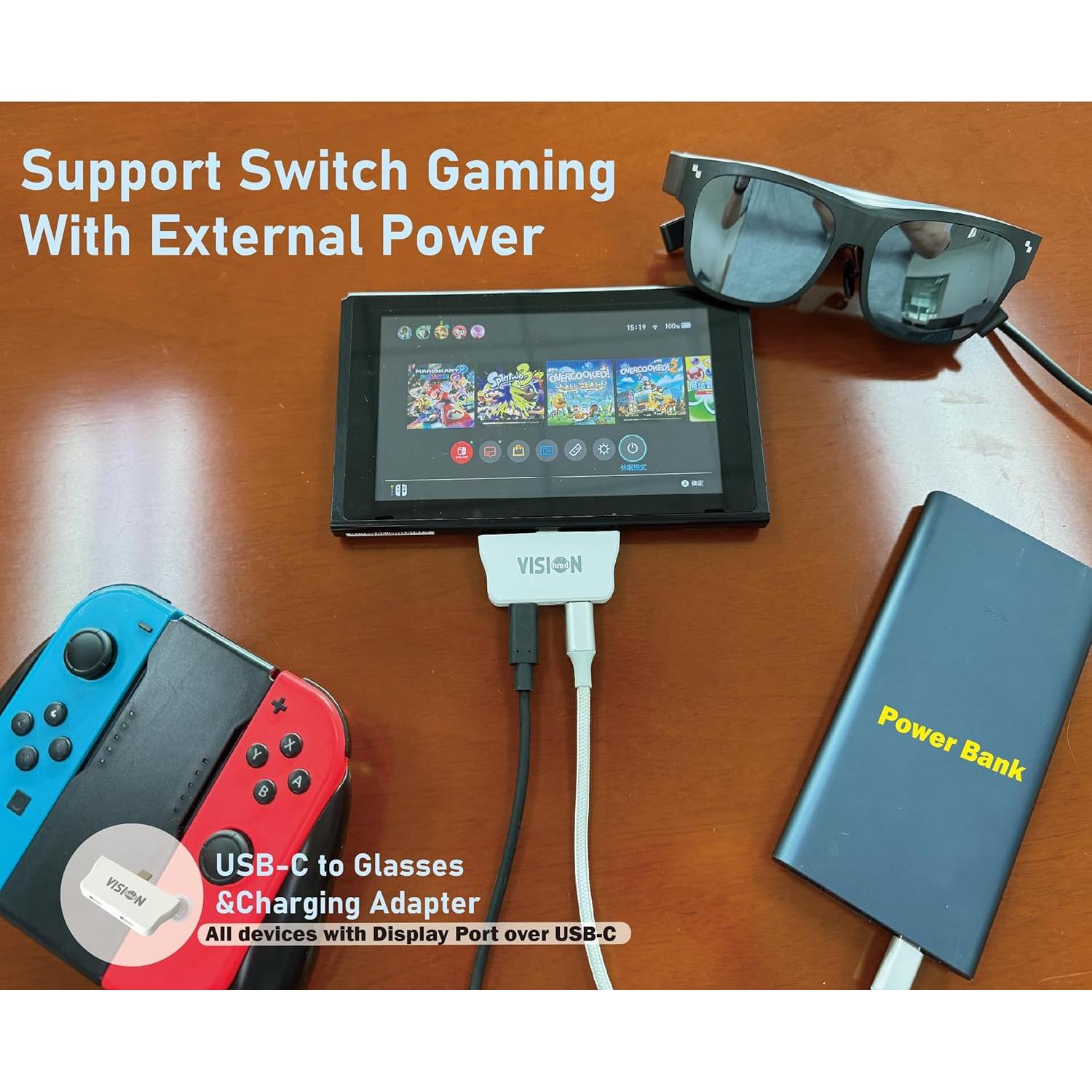 Adaptador USB-C a Gafas AR VISION ELECTRONICS Carga Rápida