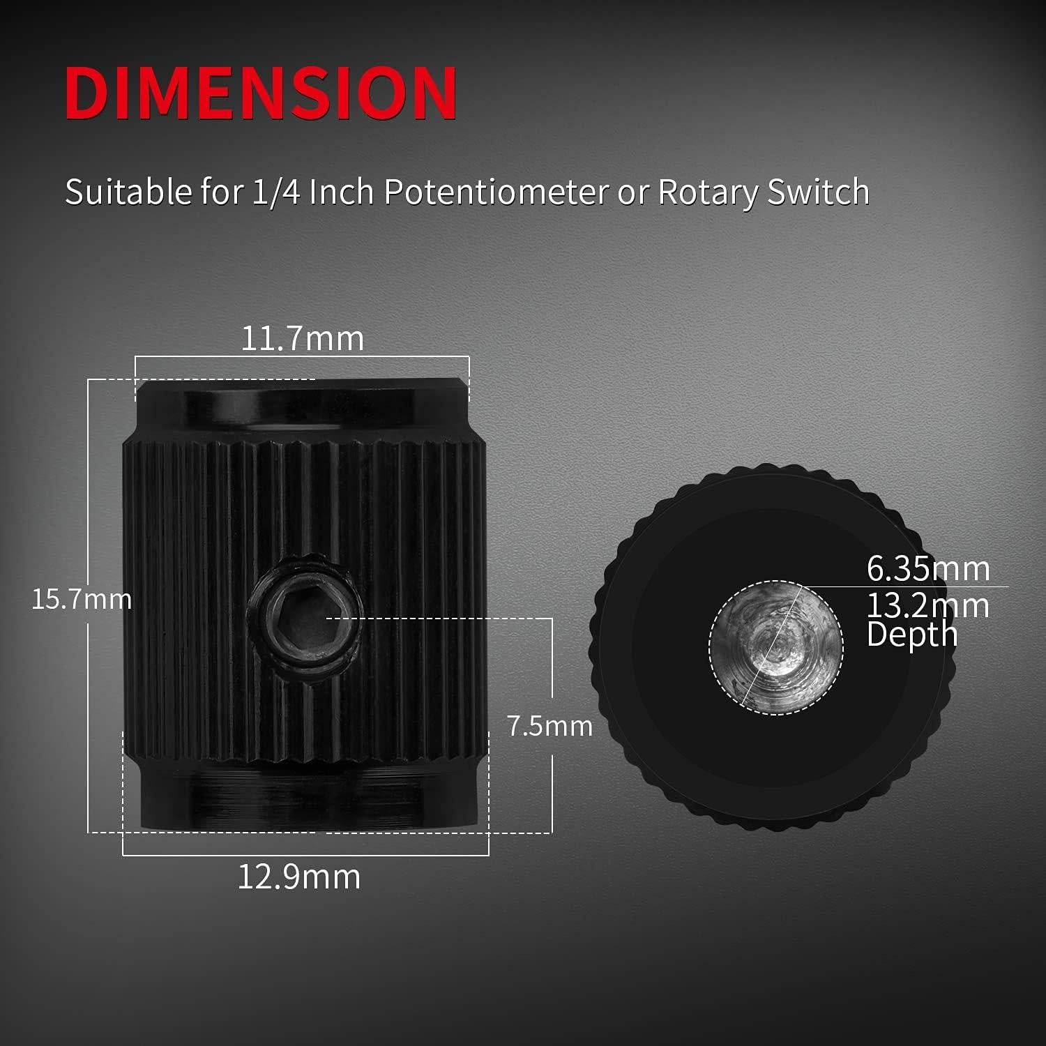 Perillas de Efecto de Guitarra DaierTek 13 Piezas Metal Anodizado