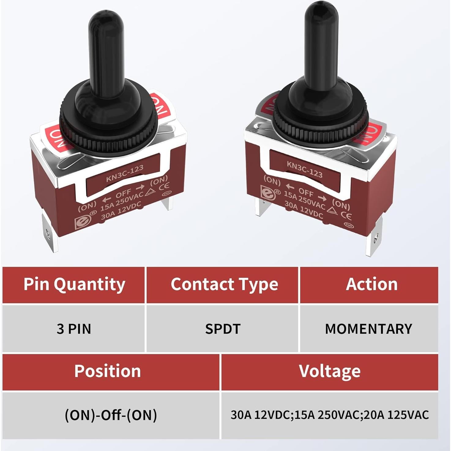 Interruptor de palanca impermeable 12V RVBOATPAT 30A 4pcs