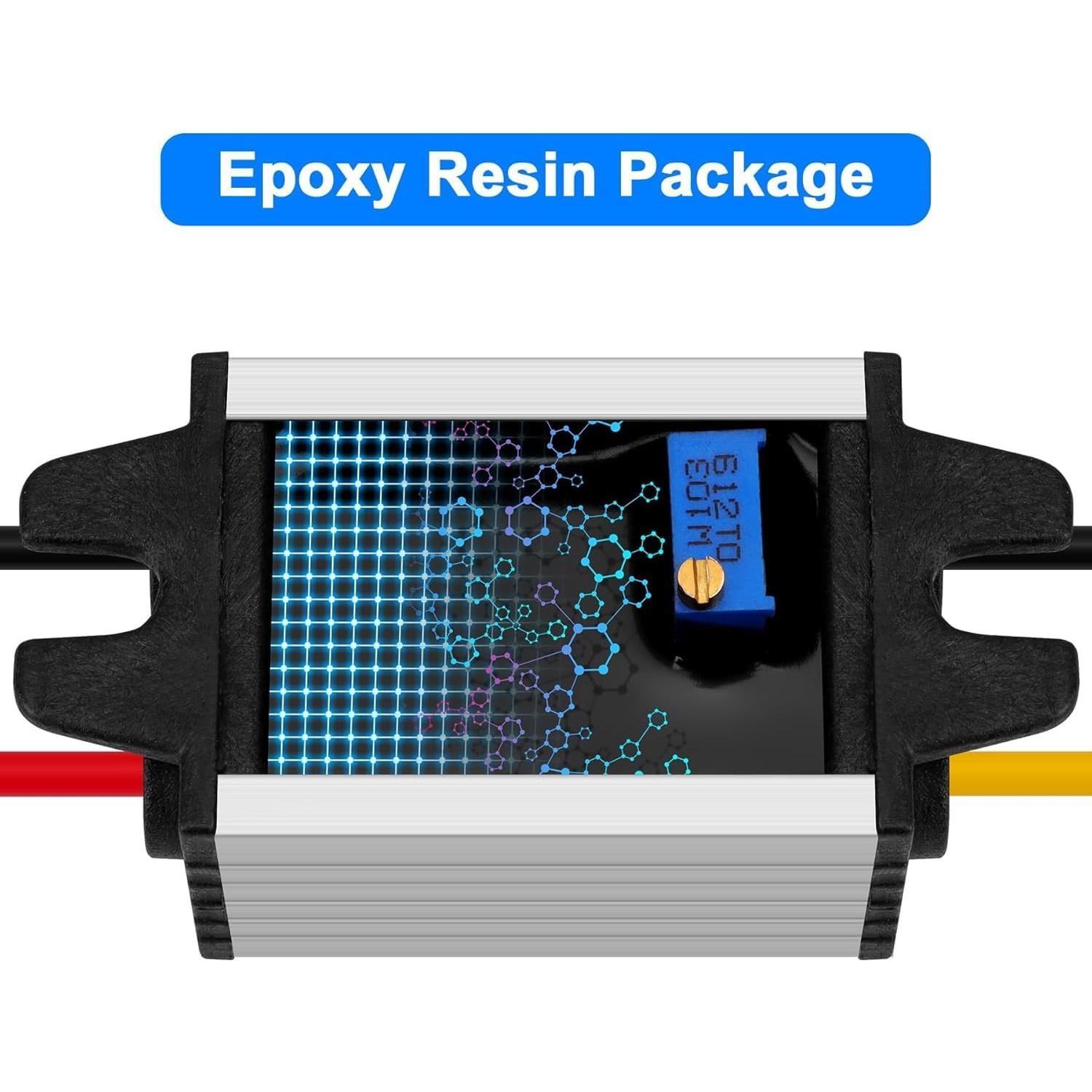 Convertidor Buck DC-DC YELUFT 8-22V a 3-15V 3A Impermeable