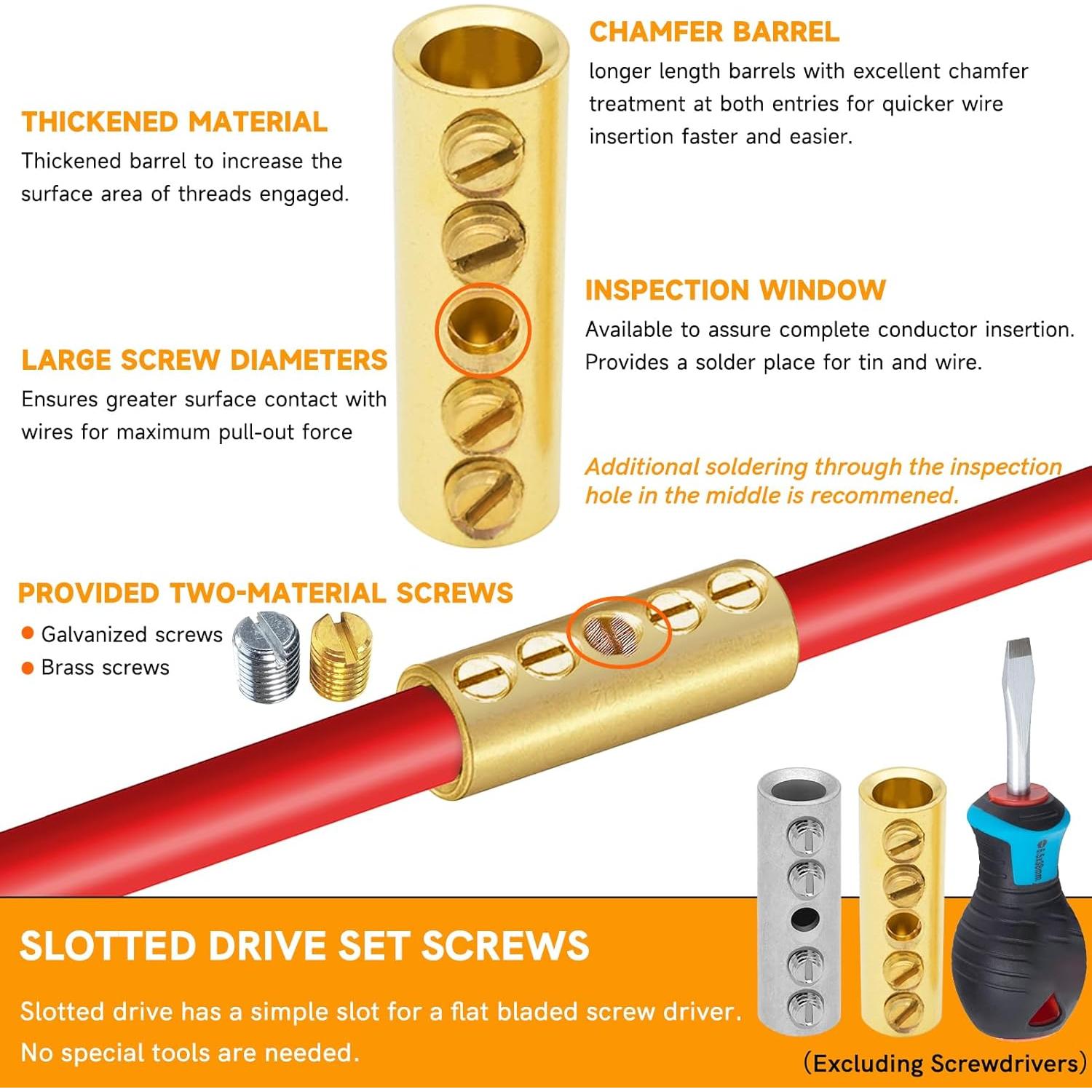 Conectores de Empalme Mecánico SVAAR 0 Gauge 6 PCS Cobre