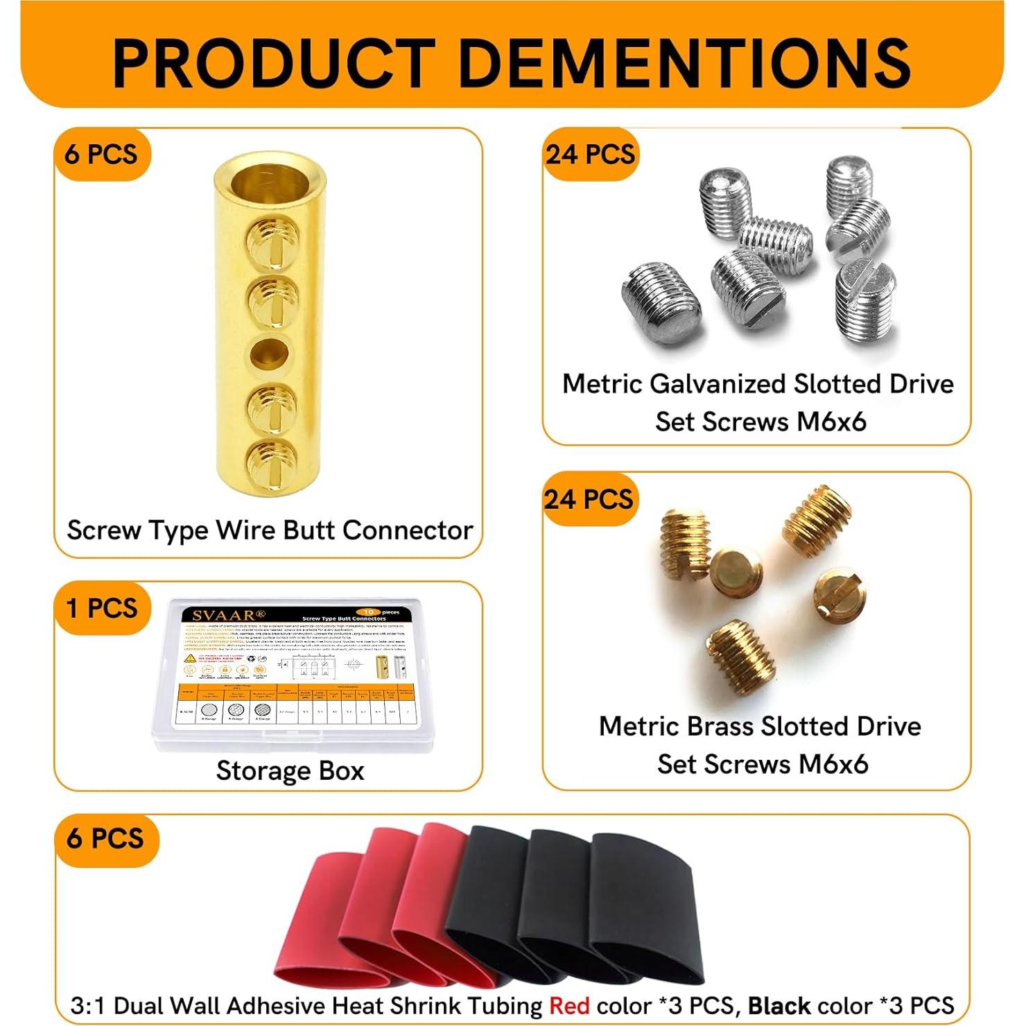 Conectores de Empalme Mecánico SVAAR 0 Gauge 6 PCS Cobre