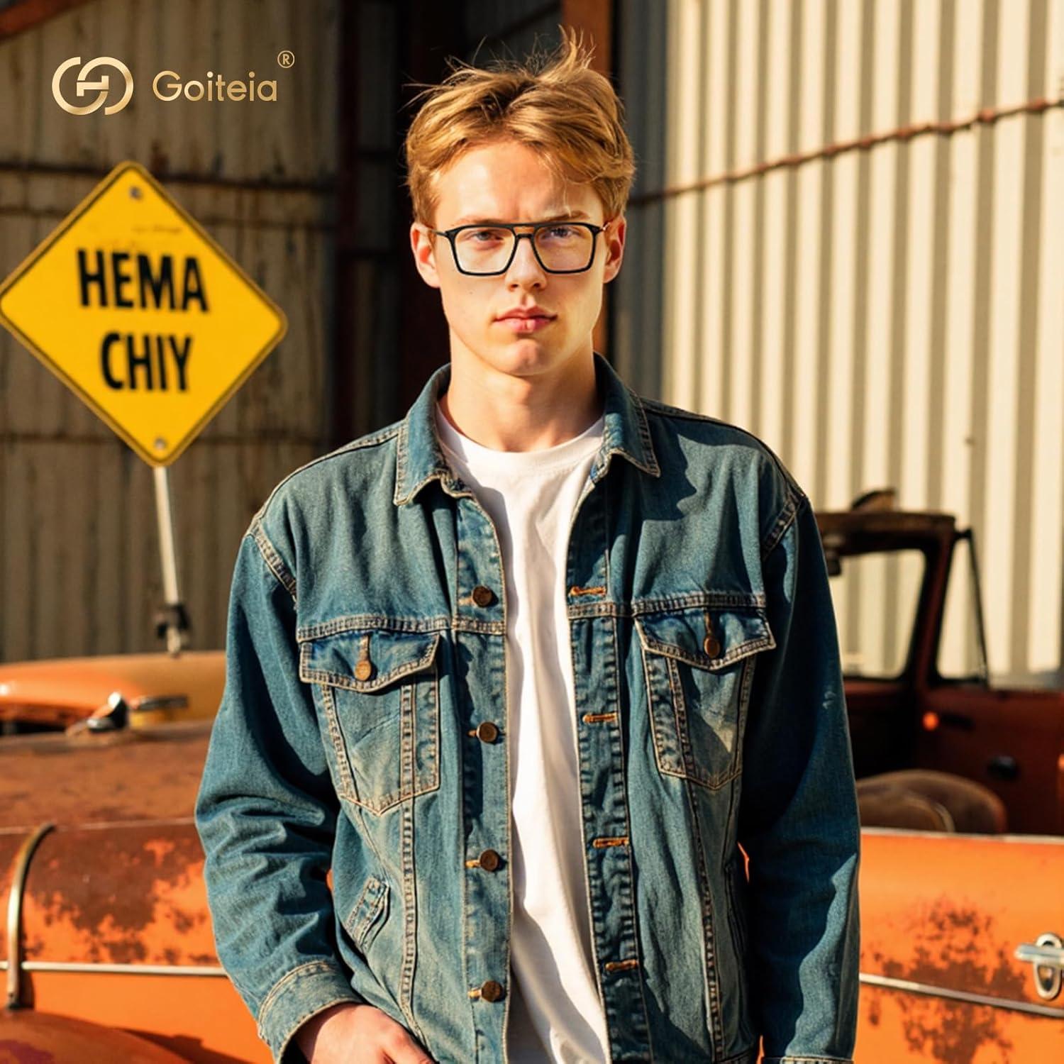 Gafas de Bloqueo de Luz Azul Goiteia Retro 70s Naranja