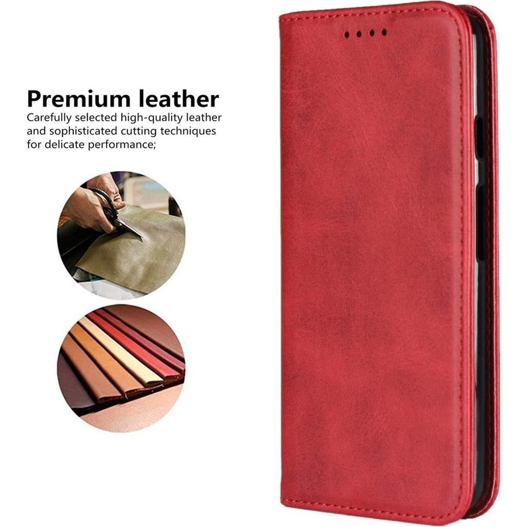 Funda iCoverCase Plegable para Motorola Moto G7/G7 Plus - Rojo Vino