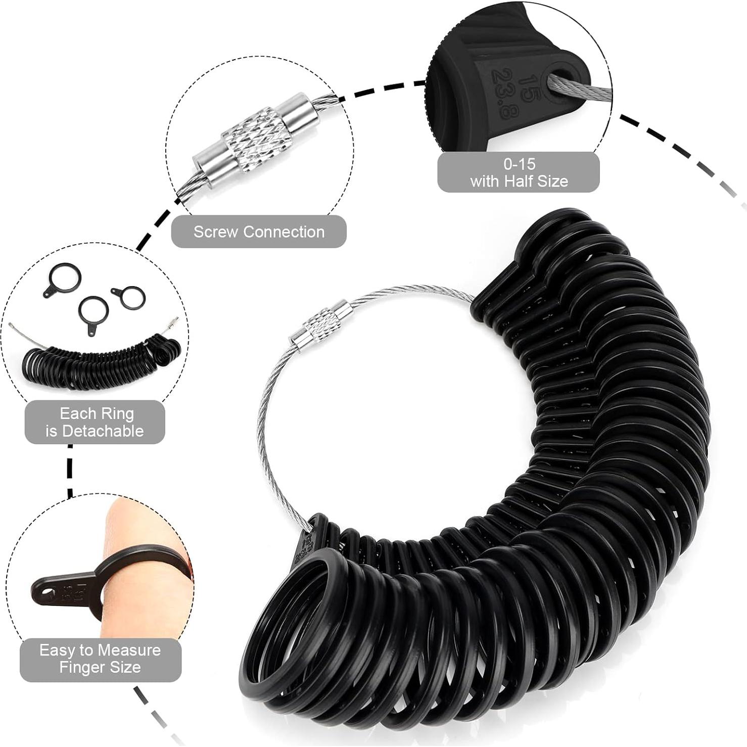 Juego de Herramientas para Medir Tallas de Anillos Accmor