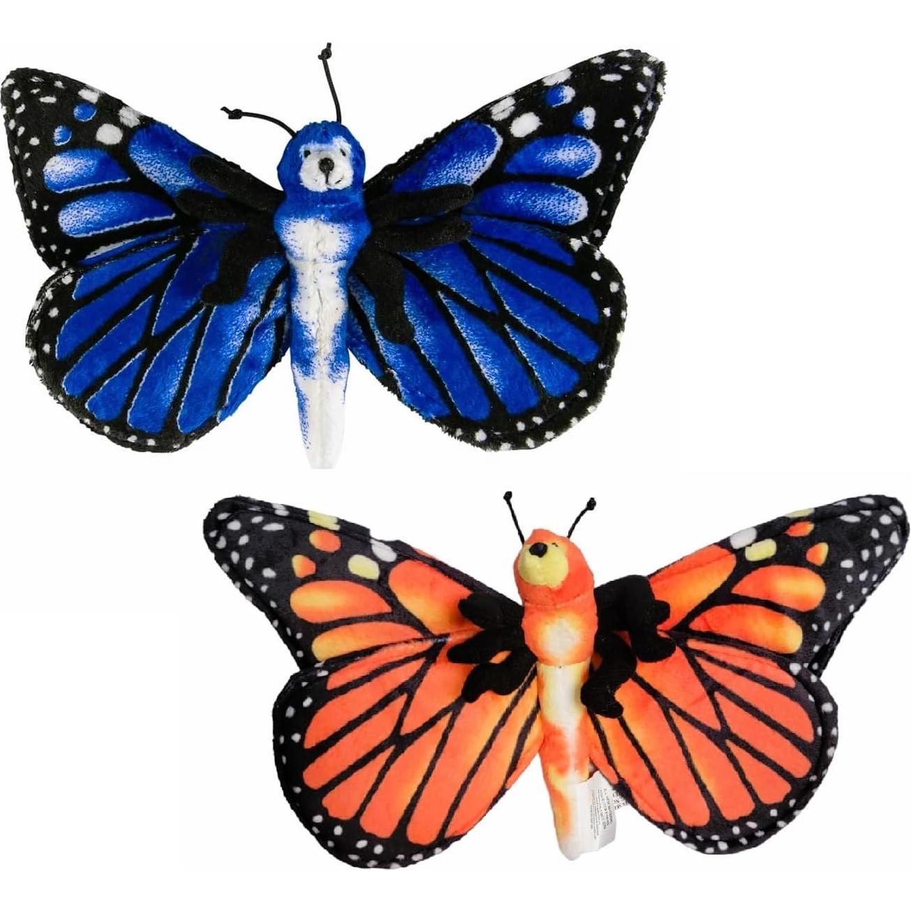 Juguete de Peluche Mariposa Monarca Naranja y Morfo Azul 28 cm