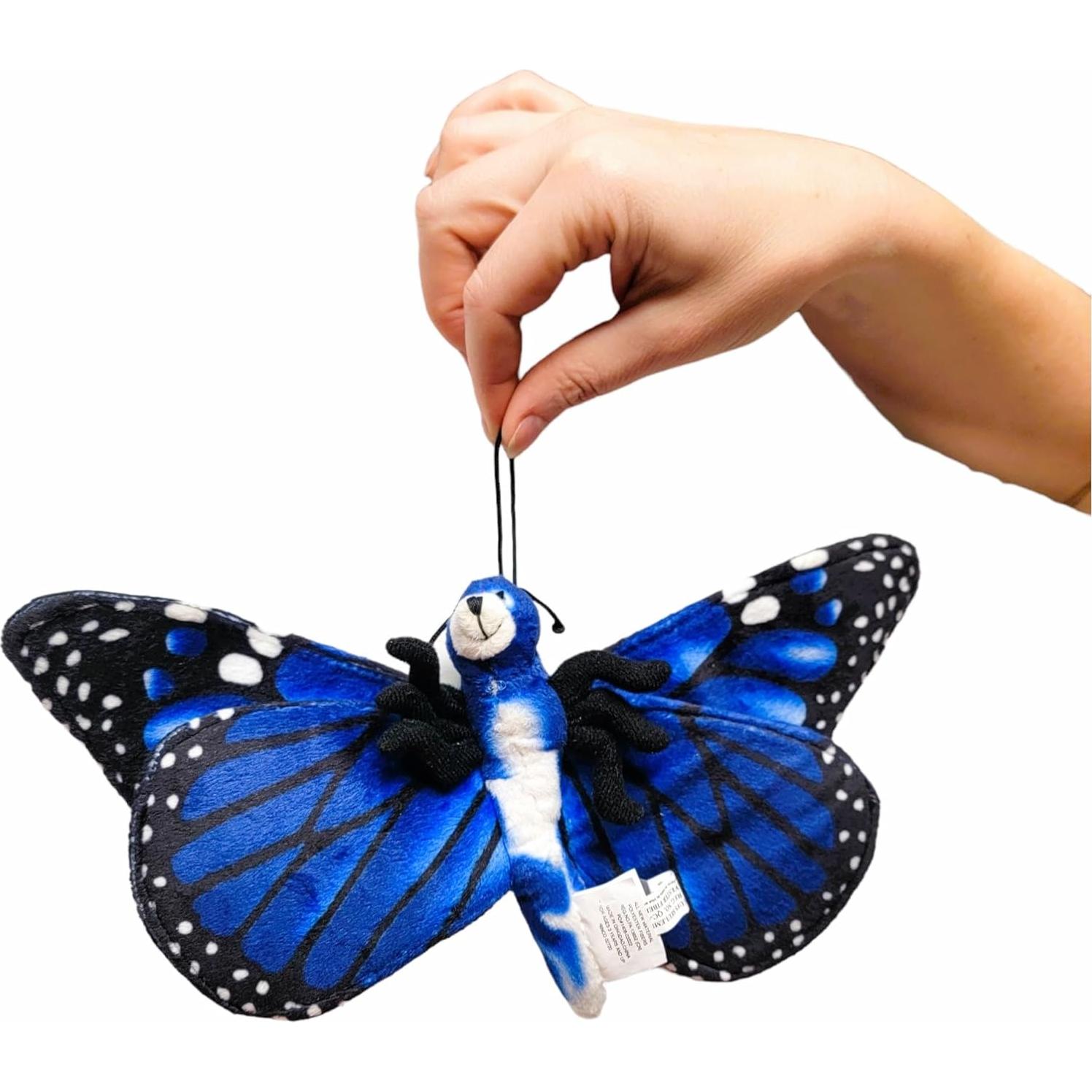 Juguete de Peluche Mariposa Monarca Naranja y Morfo Azul 28 cm