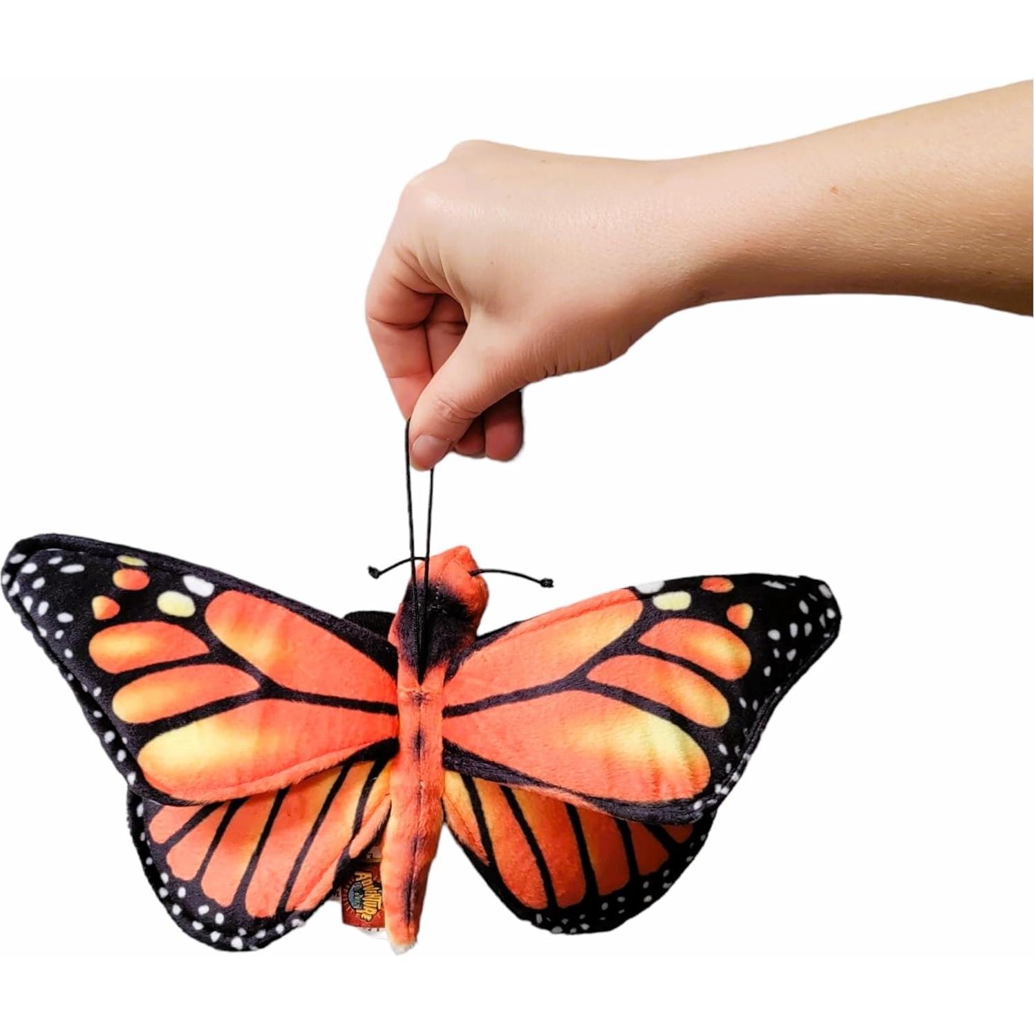 Juguete de Peluche Mariposa Monarca Naranja y Morfo Azul 28 cm