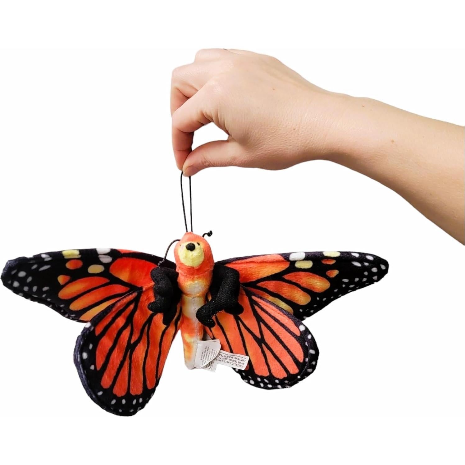 Juguete de Peluche Mariposa Monarca Naranja y Morfo Azul 28 cm