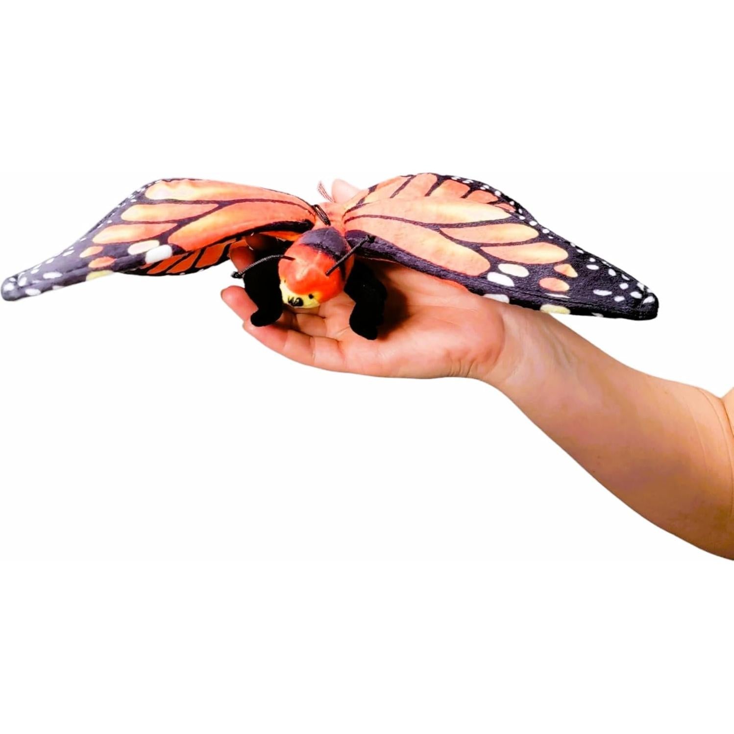 Juguete de Peluche Mariposa Monarca Naranja y Morfo Azul 28 cm