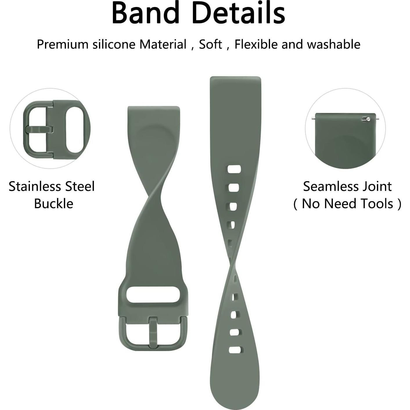 Paquete de 3 Bandas de Silicona Meliya para Reloj FITVII HM57/H56