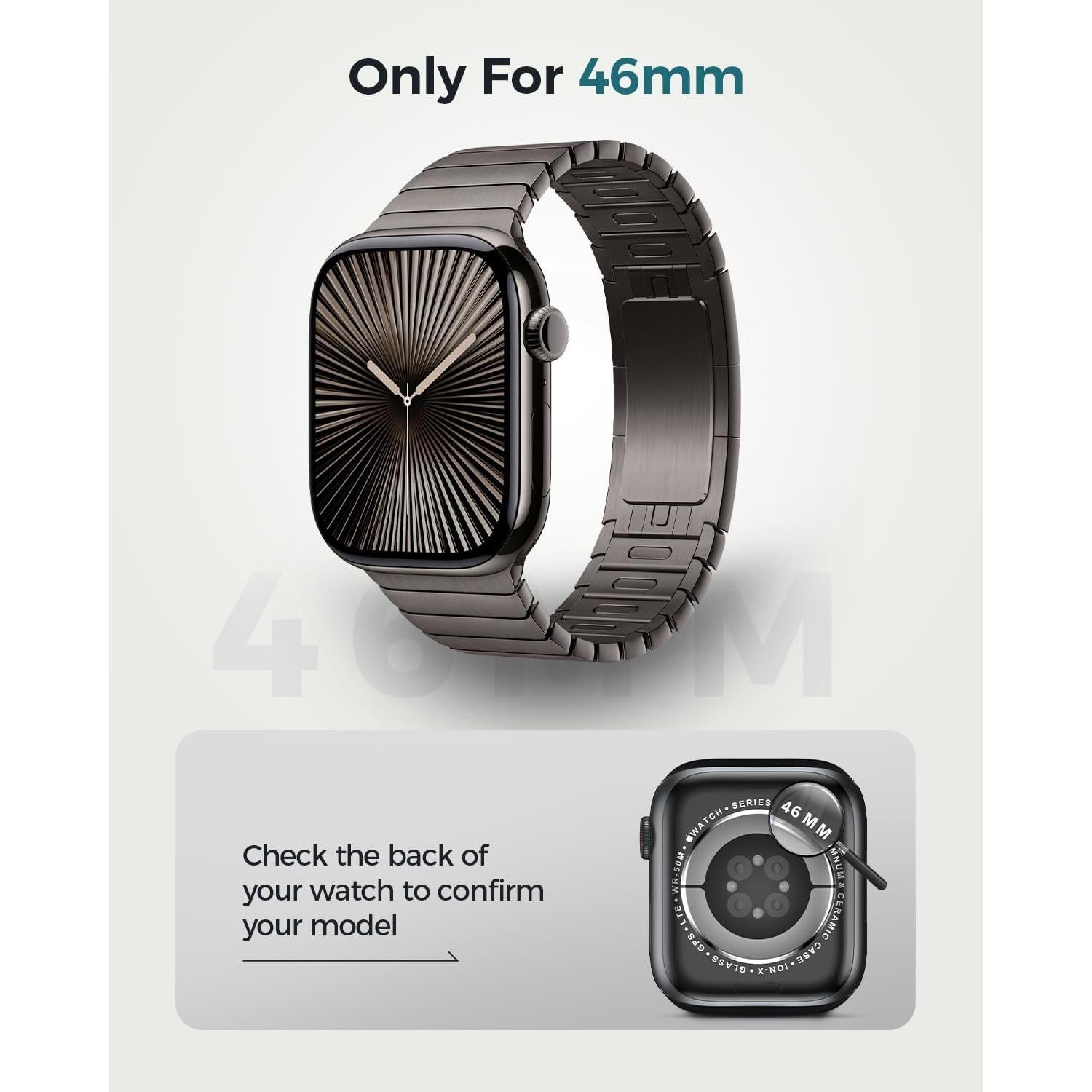 Funda Bumper Goton para Apple Watch 46mm Titanio Negro Resistente