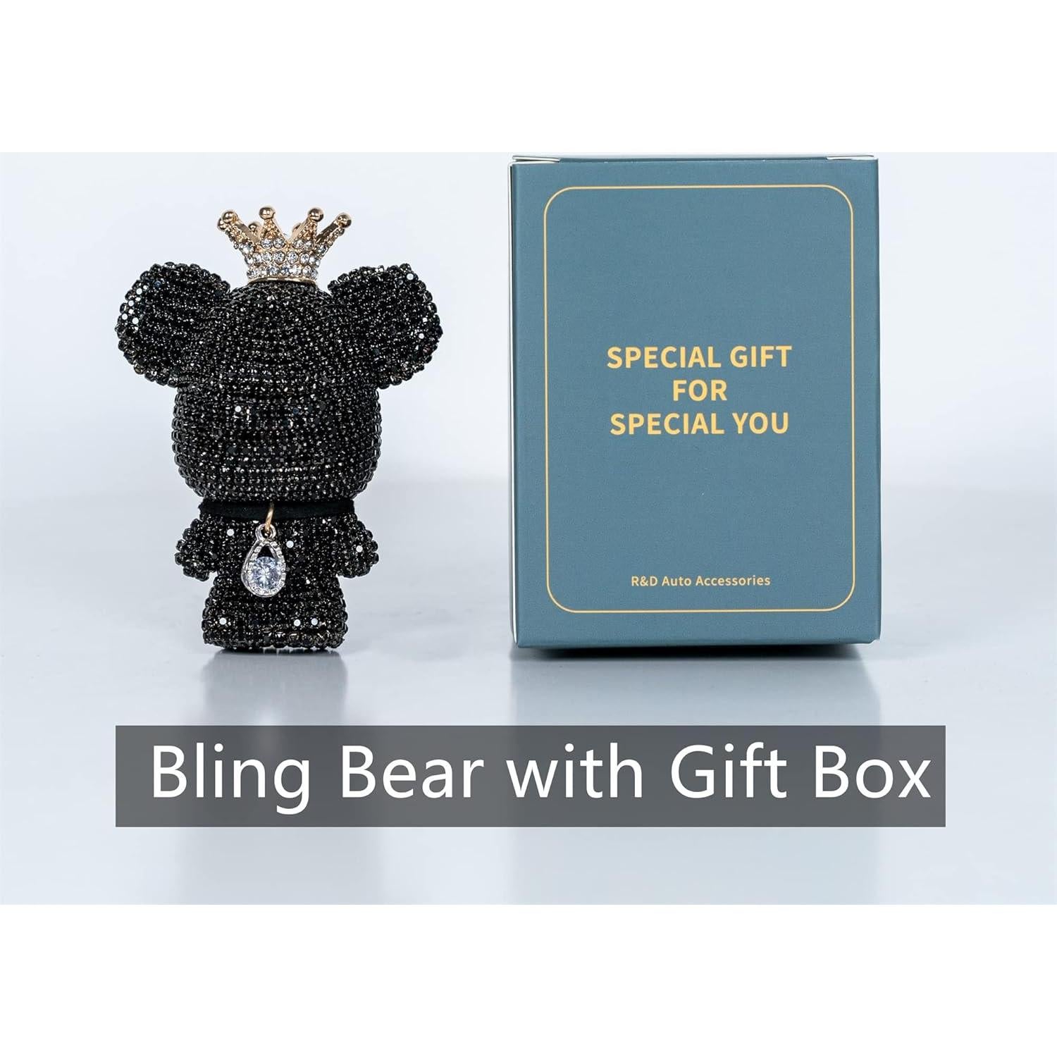 Ambientador de Coche Oso Brillante R&D AUTO Negro con Clip