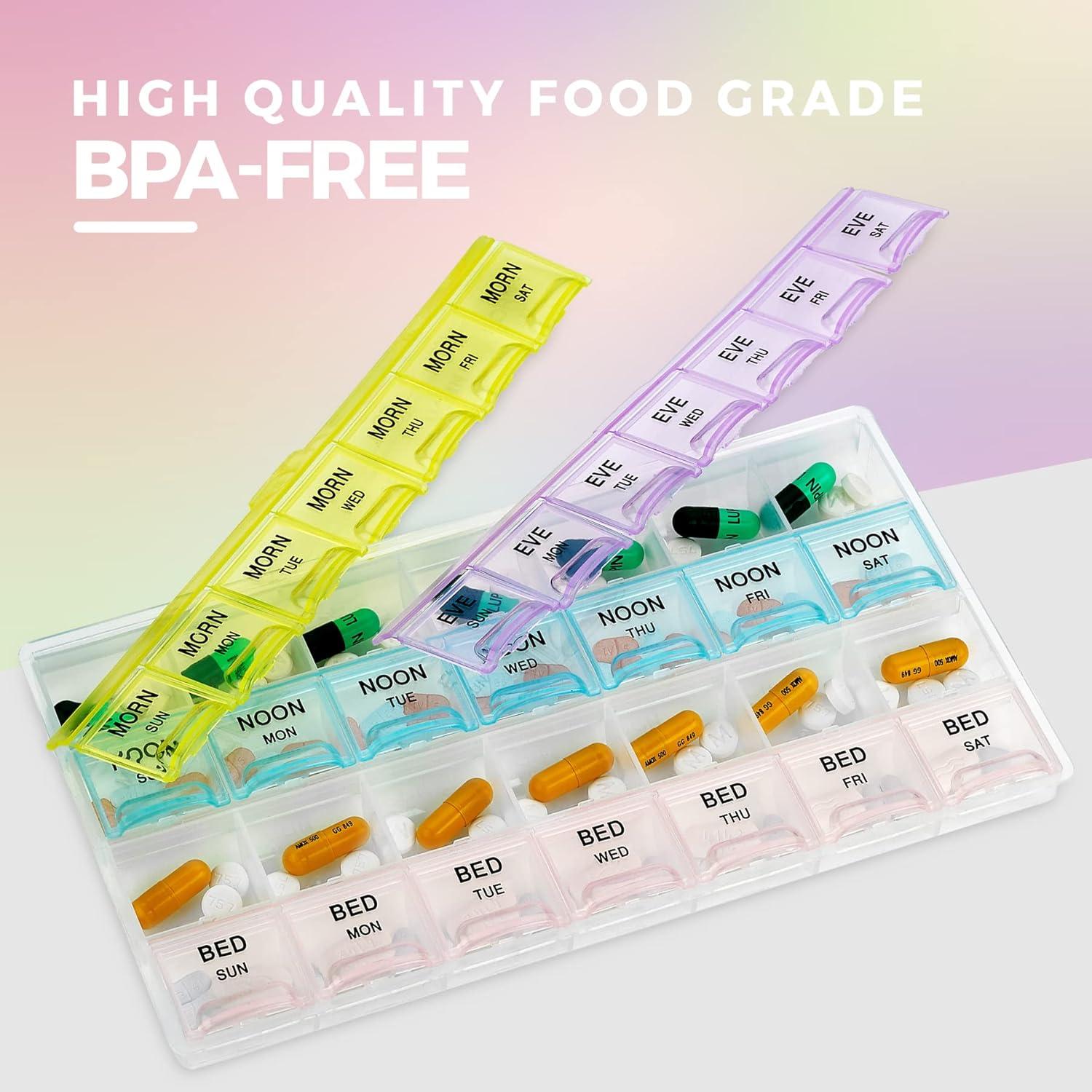 Organizador de Pastillas MEDca - Semanal 28 Compartimentos BPA Libre