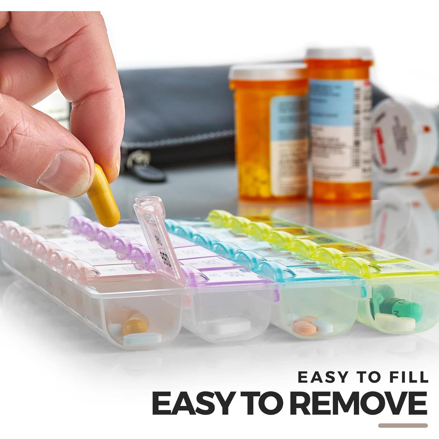 Organizador de Pastillas MEDca - Semanal 28 Compartimentos BPA Libre