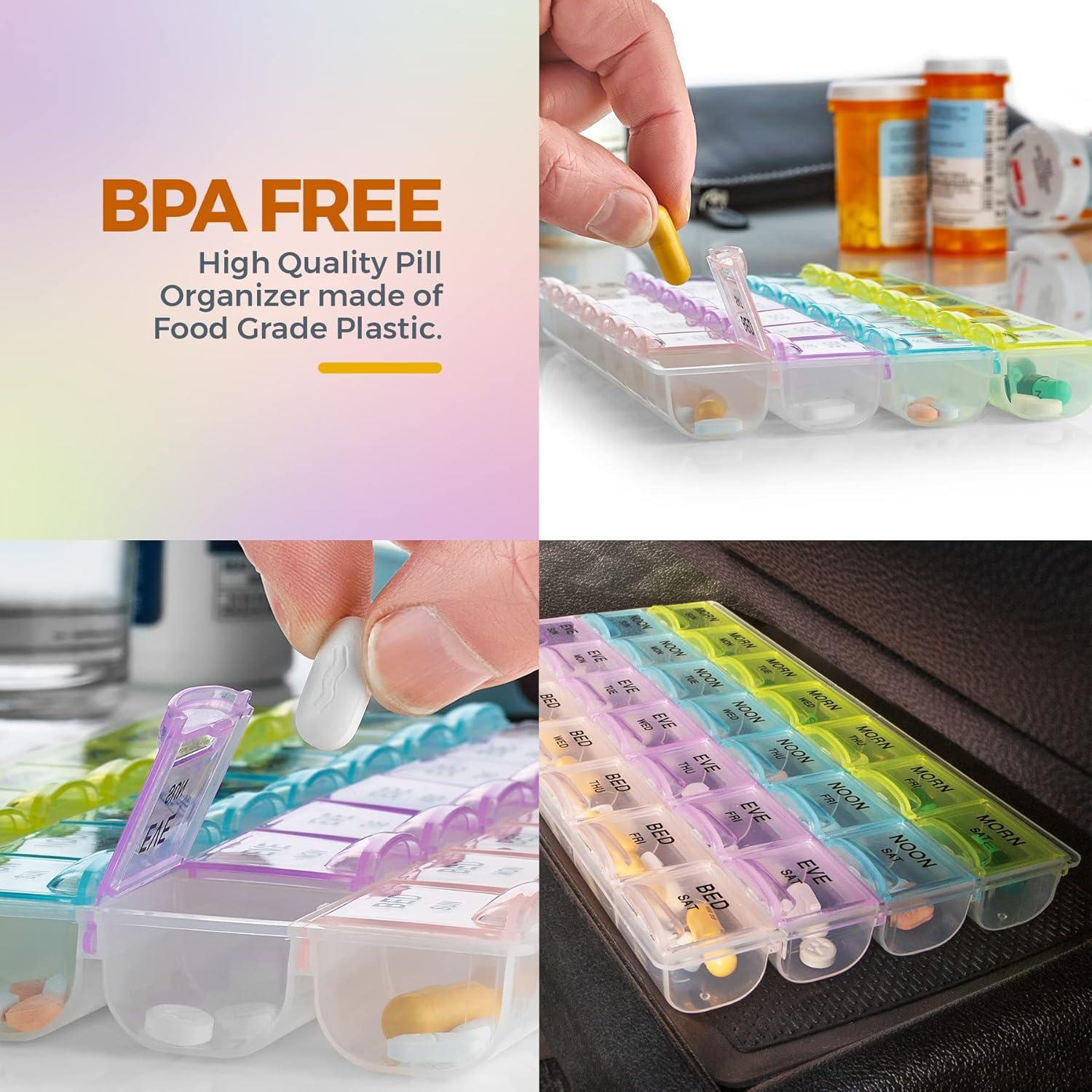 Organizador de Pastillas MEDca - Semanal 28 Compartimentos BPA Libre