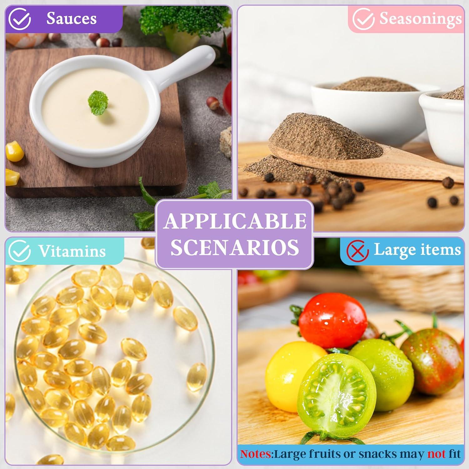 6 Envases de Aderezo Qukaka 1.6oz Acero Inoxidable Verde