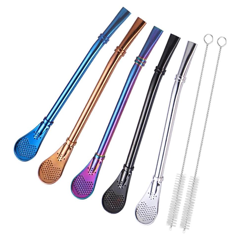 Bombilla de Yerba Mate Datconect Acero Inoxidable 5 Pajillas