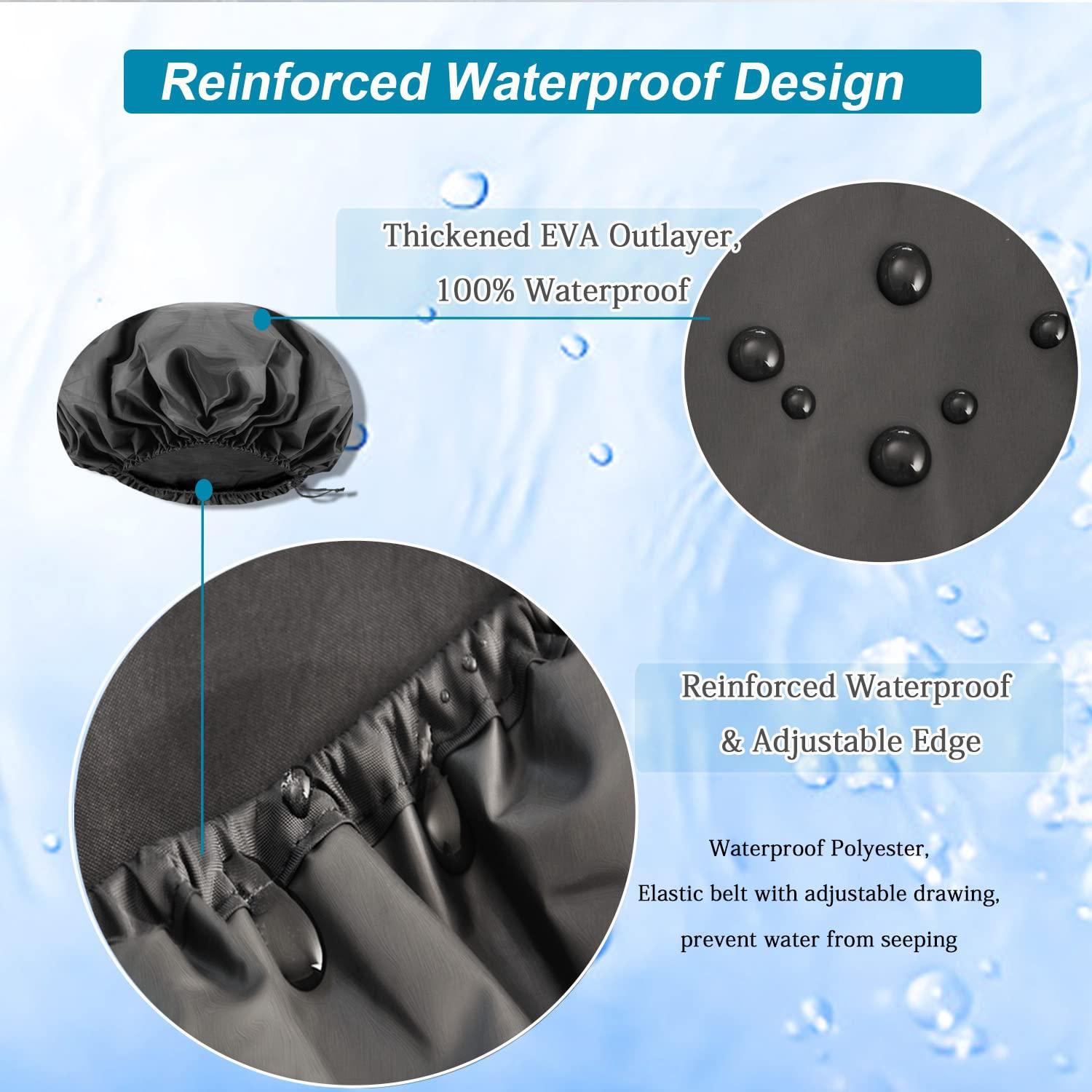 Gorro de Ducha Jumbo Ajustable SHEOMERN XXL Impermeable Negro