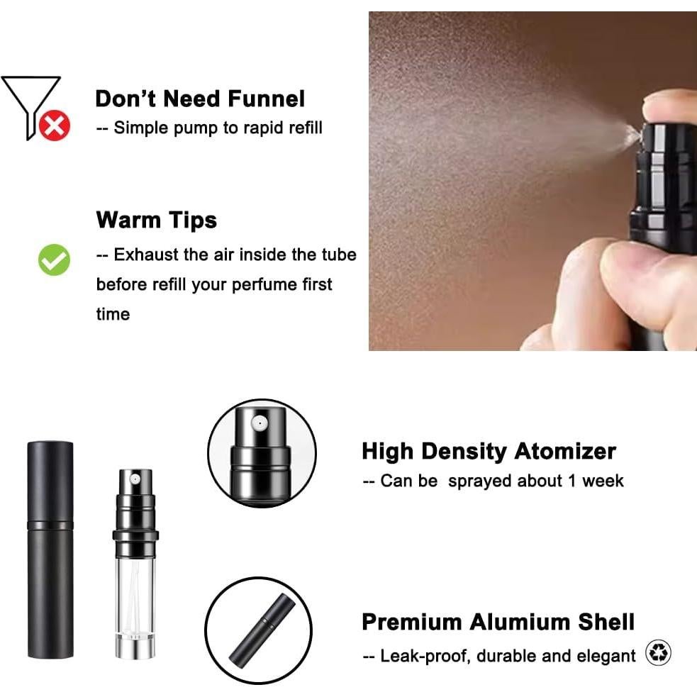 Atomizador de Perfume Recargable YEEJOK 5ml Portátil para Viajar