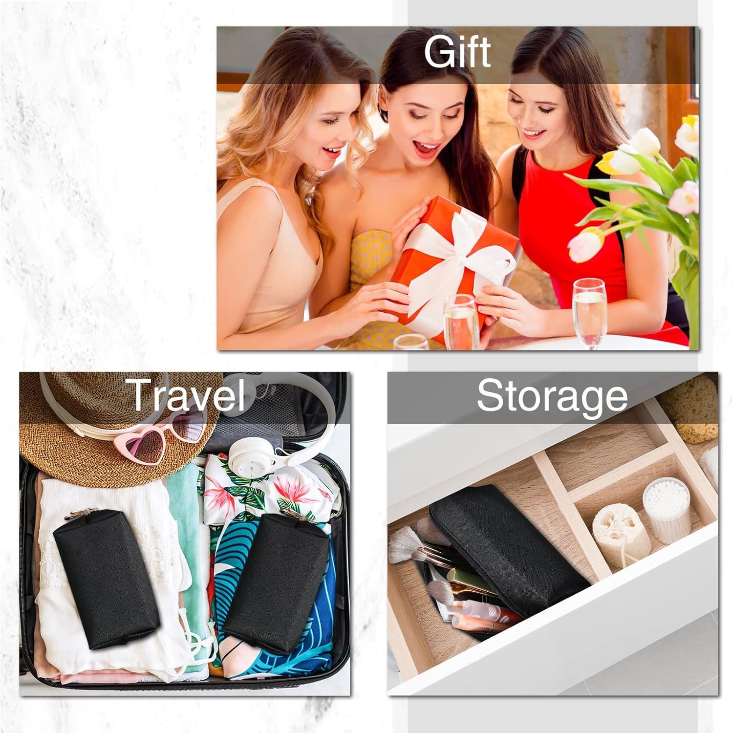 Neceser de Maquillaje Sanwuta 9 Piezas PU Impermeable Negro