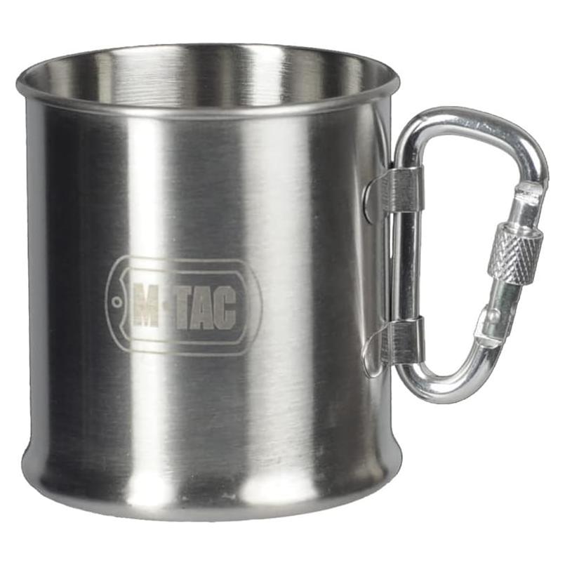 Taza de Camping M-Tac 250ml Acero Inoxidable con Carabinero