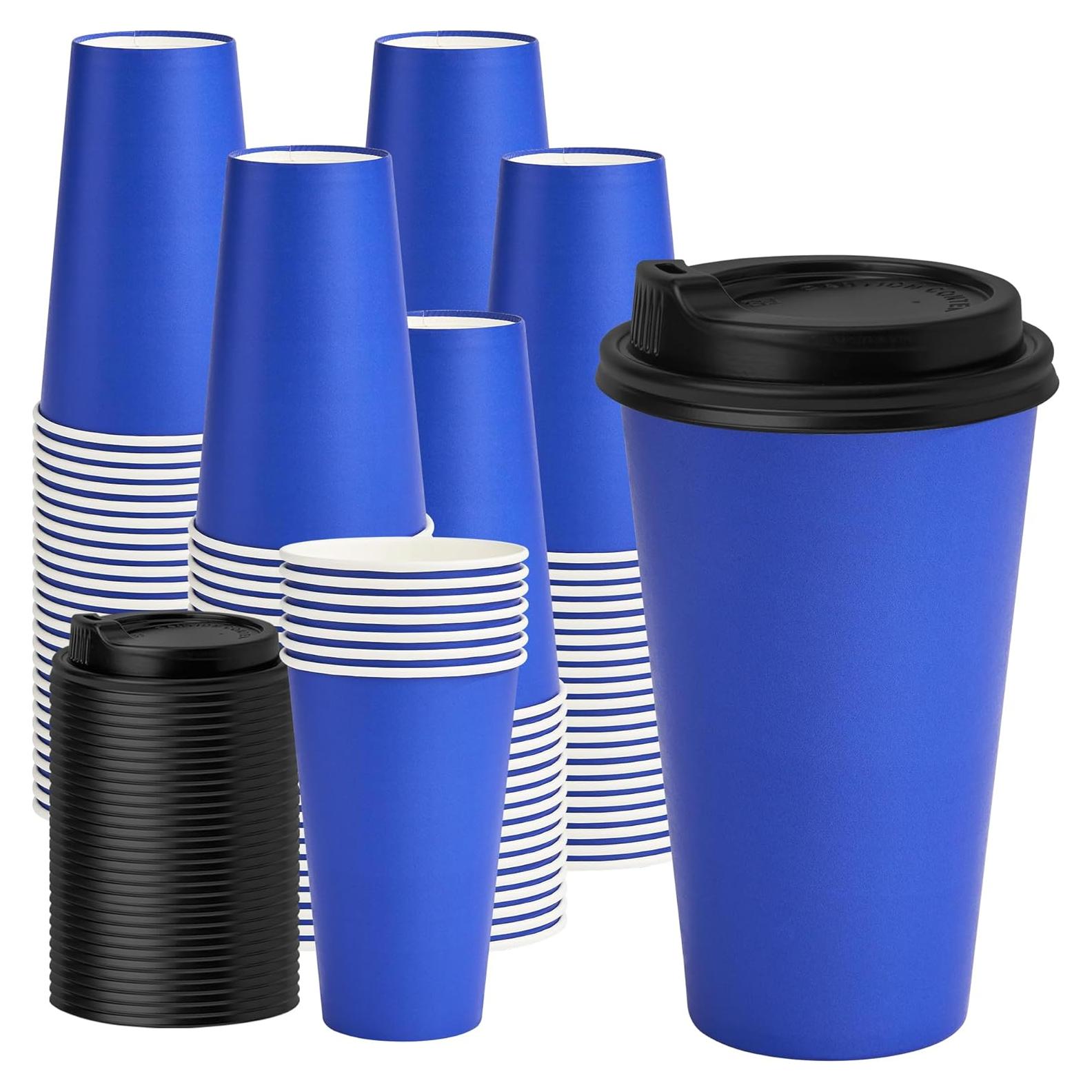 Tazas de Café Desechables YEEHAW 16 oz 100 Paquete con Tapas