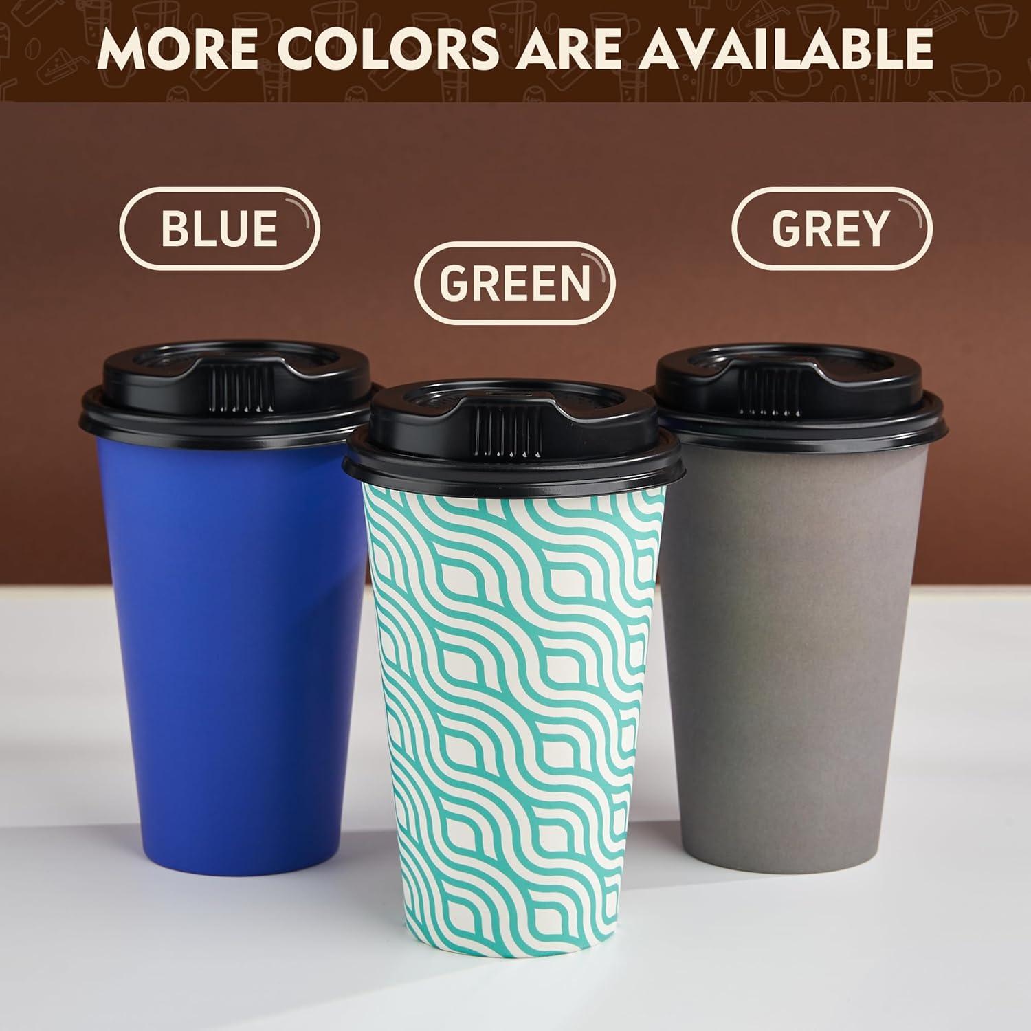 Tazas de Café Desechables YEEHAW 16 oz 100 Paquete con Tapas