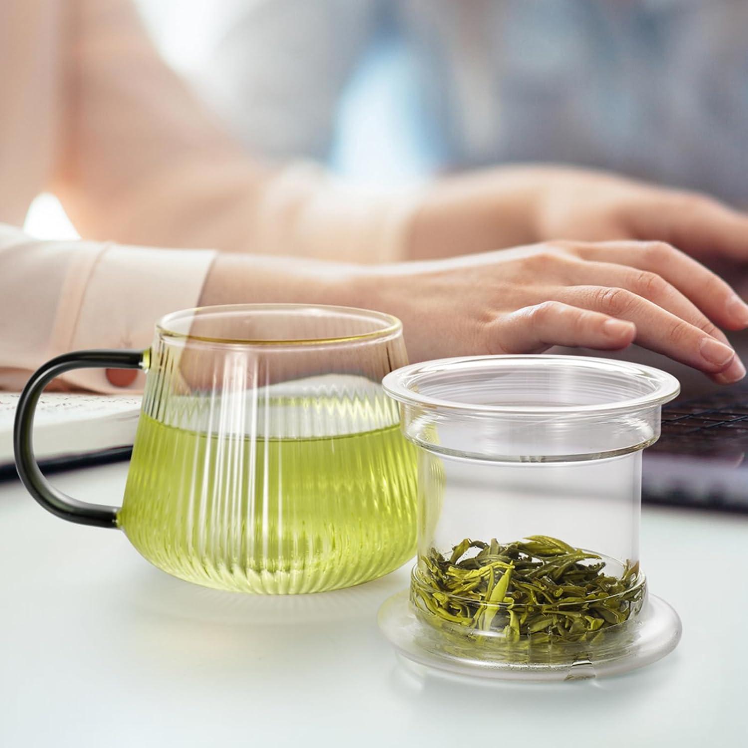 Taza Infusora de Té Lezero de Vidrio Borosilicato 414ml