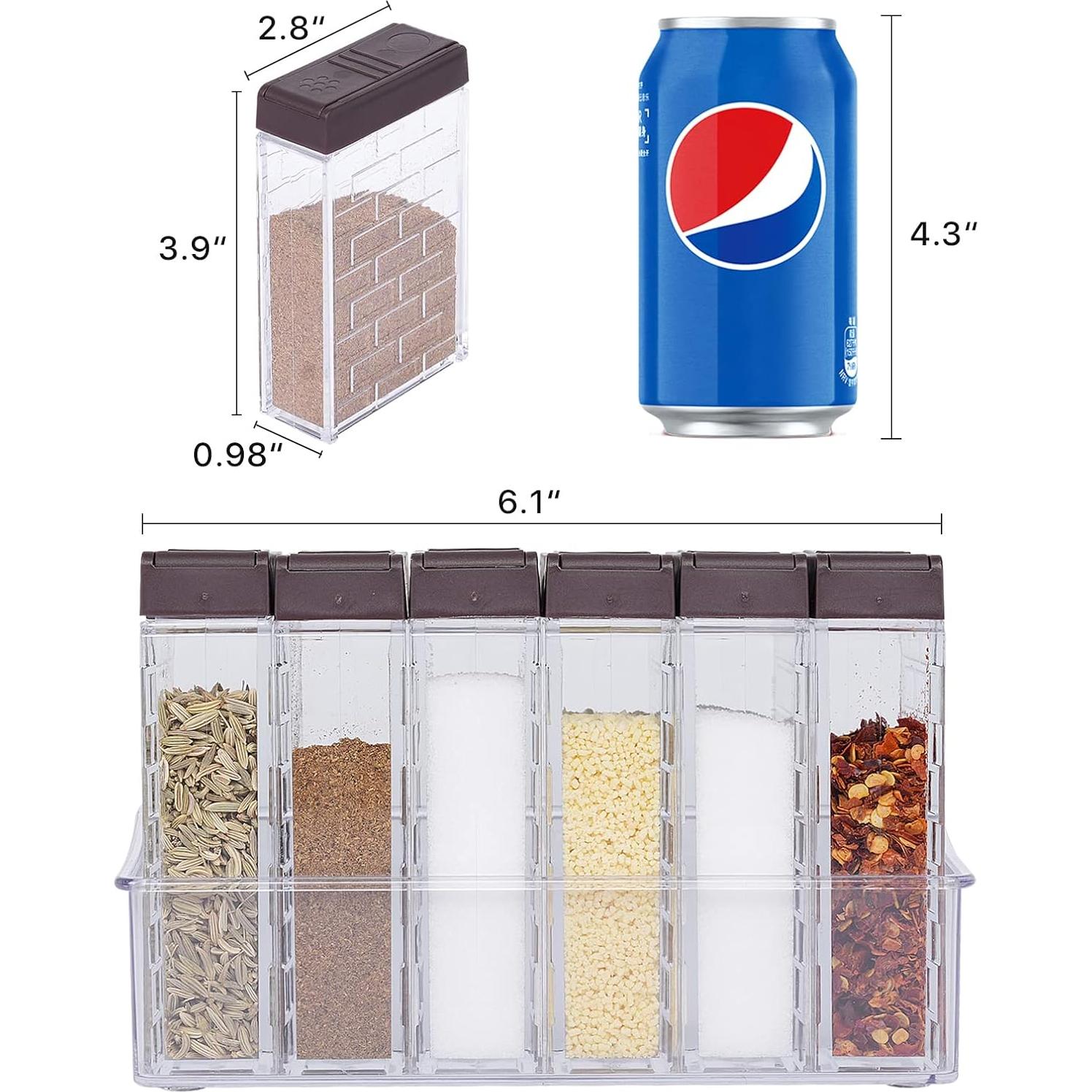 Saleros y Pimenteros URALFA Mini 6 Piezas Plástico Marrón