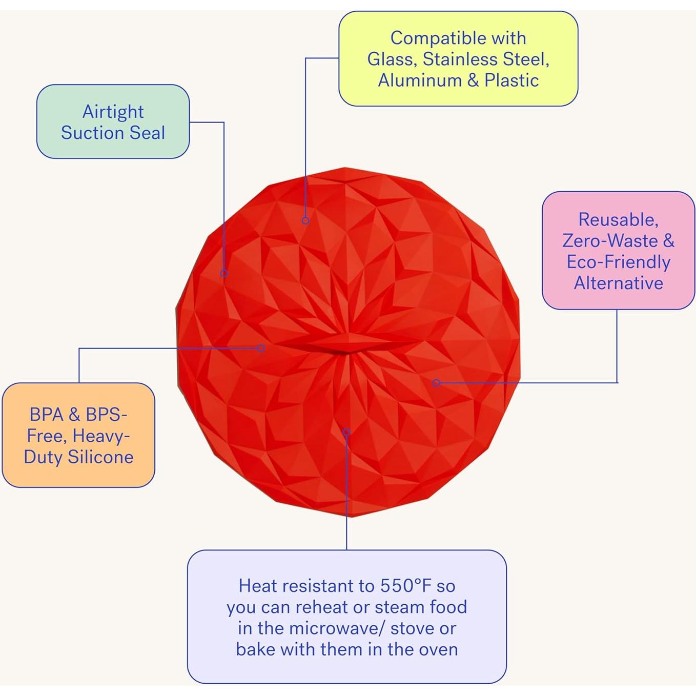 Tapas de Silicona GIR 4 Pulgadas - 2 Pack Negro Hermético