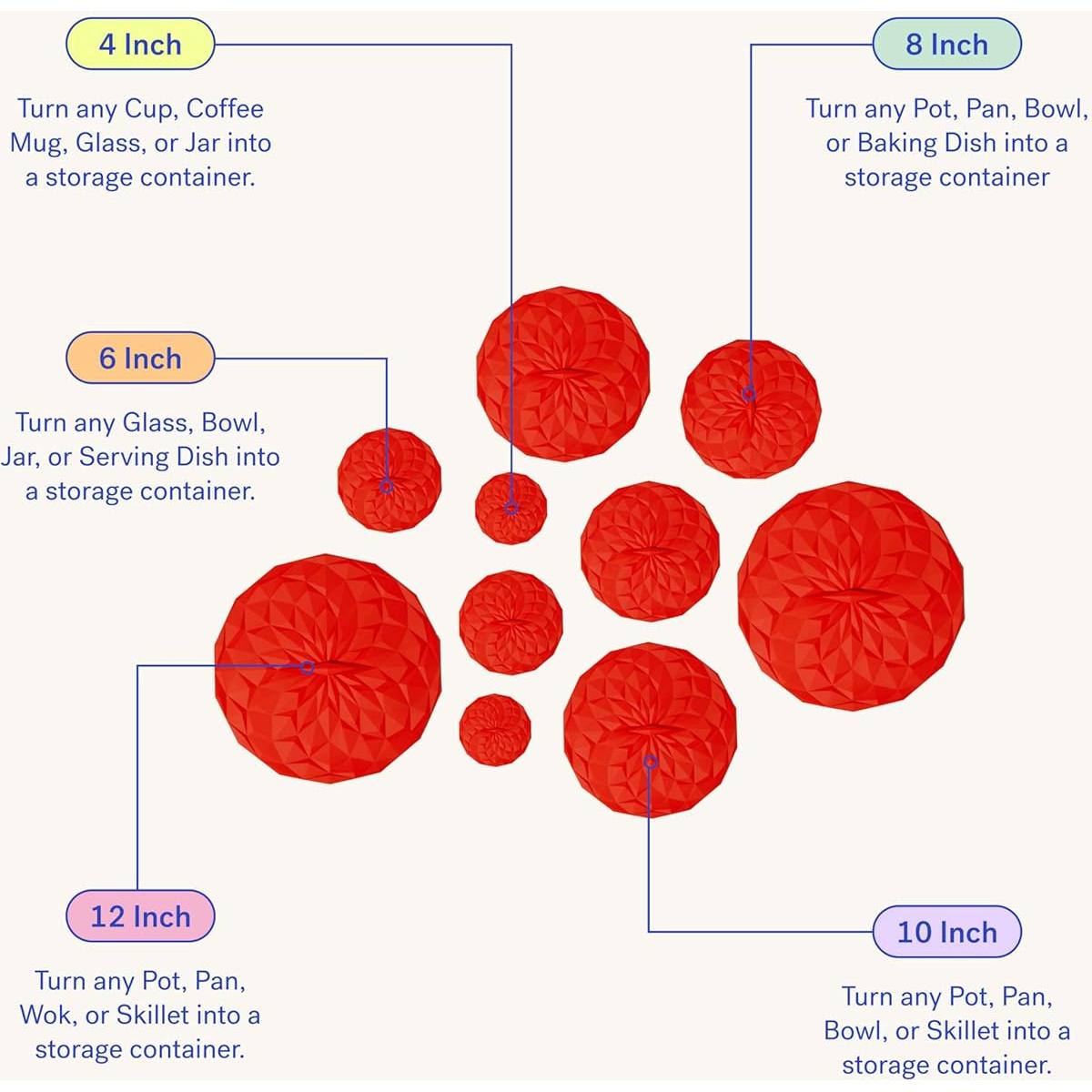 Tapas de Silicona GIR 4 Pulgadas - 2 Pack Negro Hermético