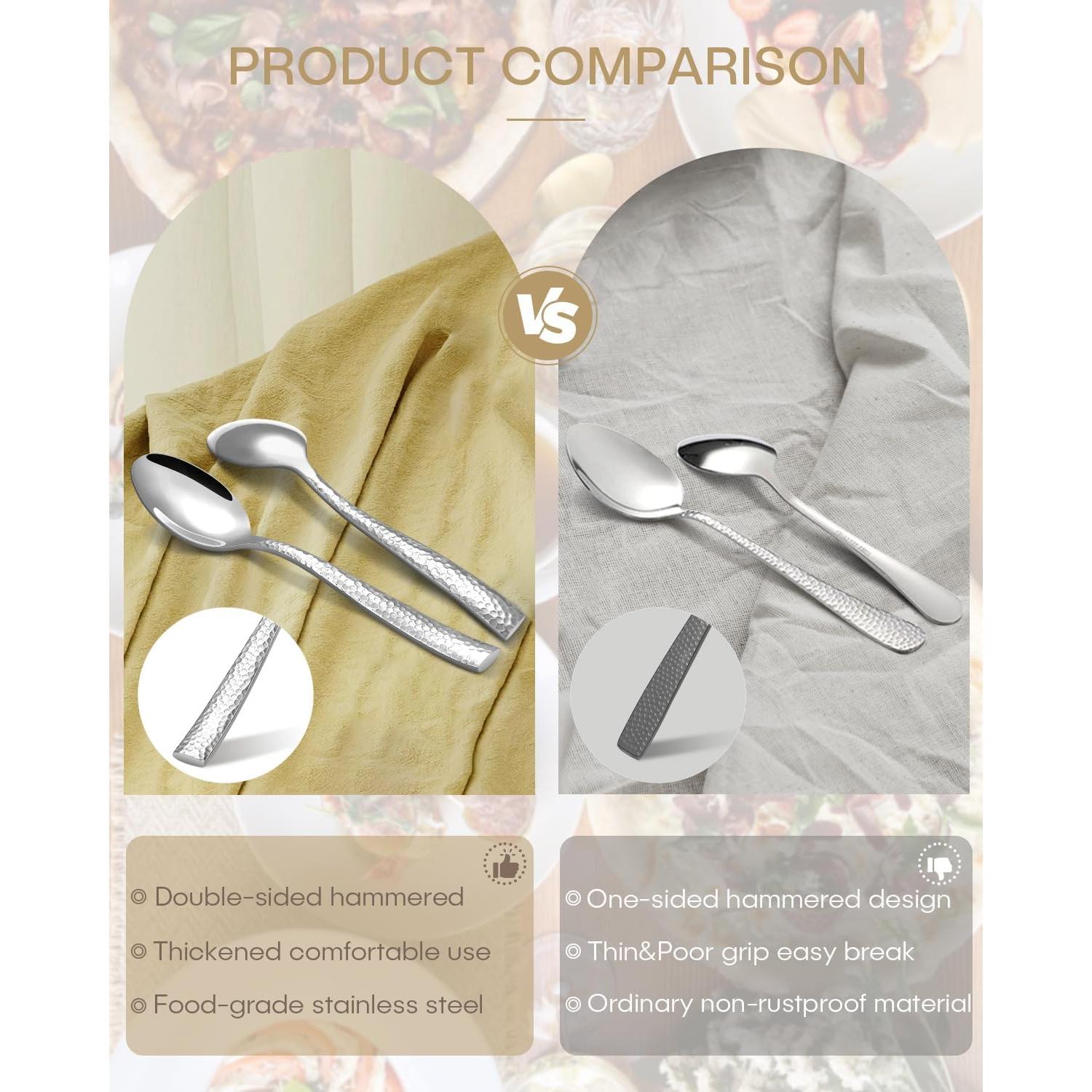 Juego de Cubiertos Martillados Ollex 65 Piezas para 12 Personas