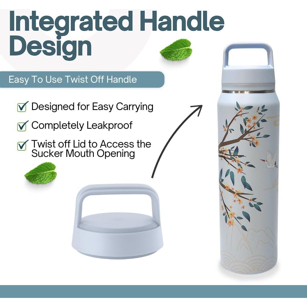 Botella Infusora de Té Farasi Azul 710 ml Acero Inoxidable Aislada