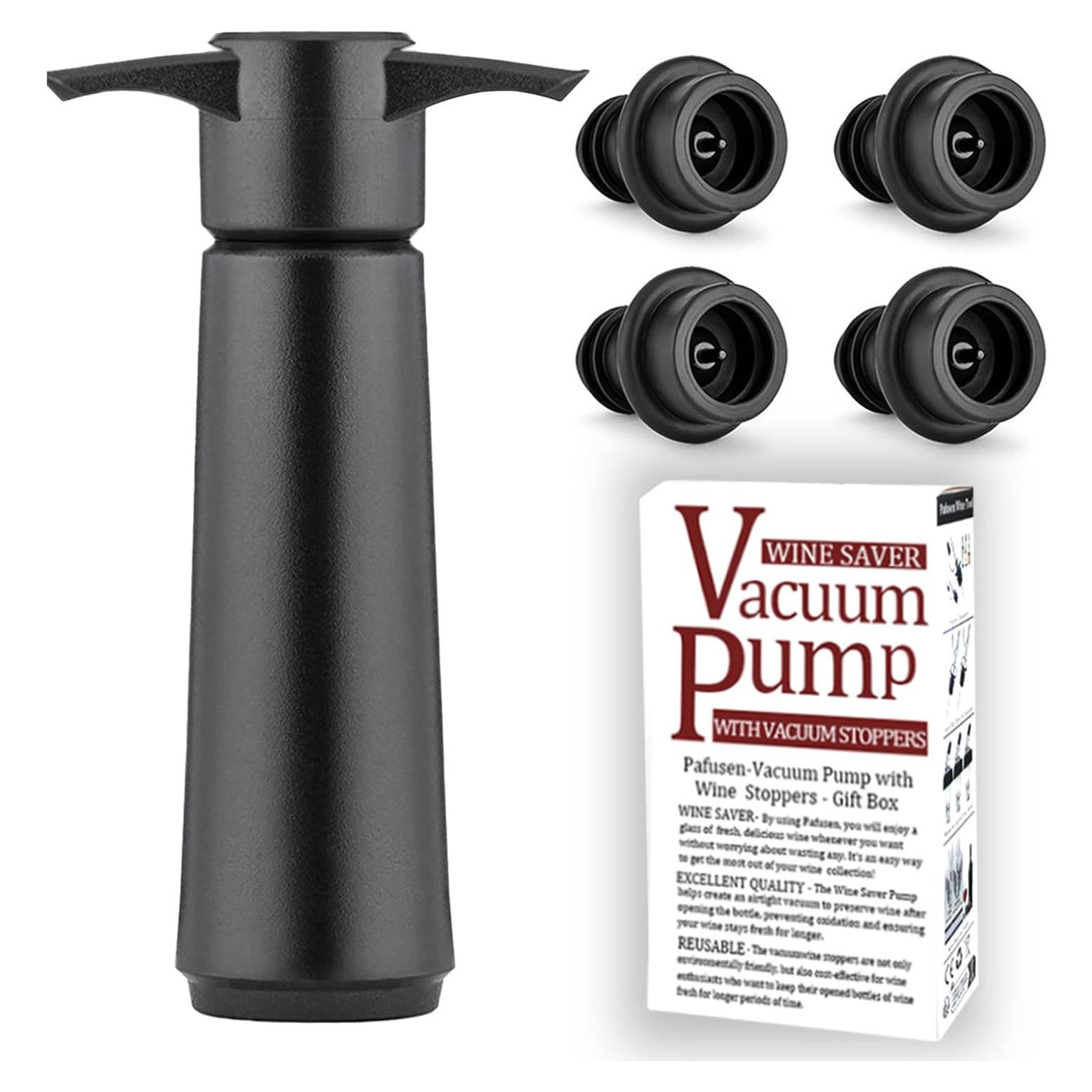 Juego de bomba de vacío Pafusen con 4 tapones de vino