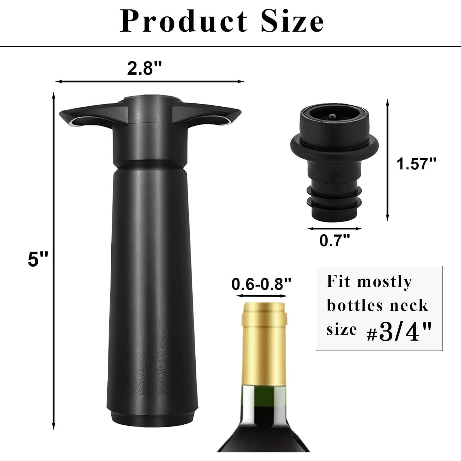 Juego de bomba de vacío Pafusen con 4 tapones de vino