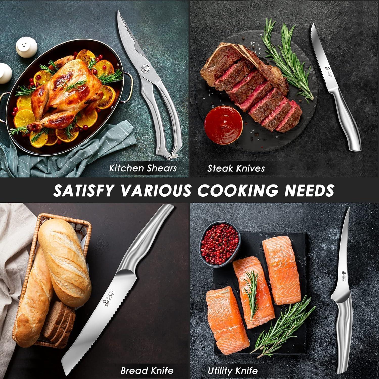 Juego de cuchillos de cocina DDF iohEF 16 piezas acero inoxidable