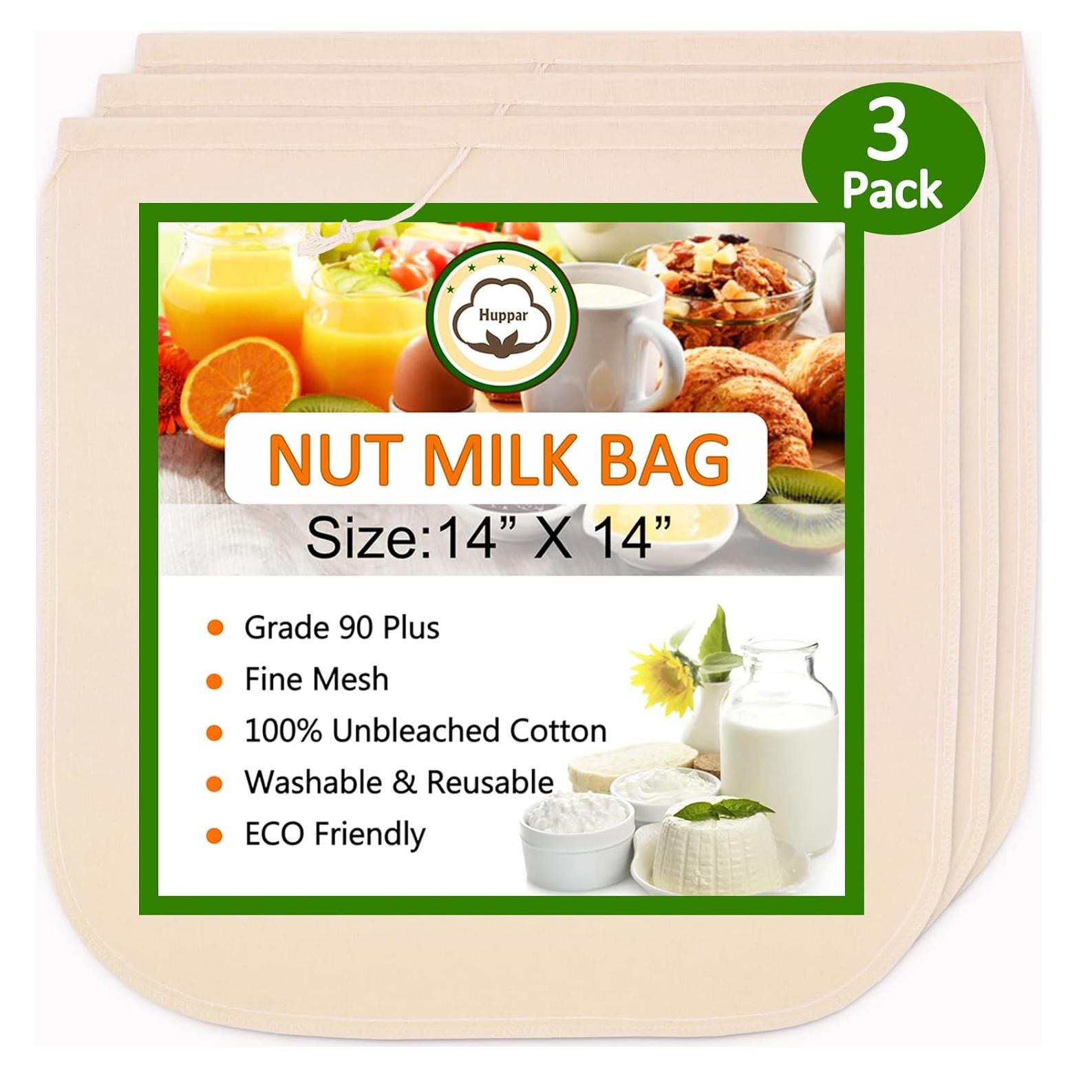 Paquete de 3 bolsas de gasa Huppar 35.56cm reutilizables