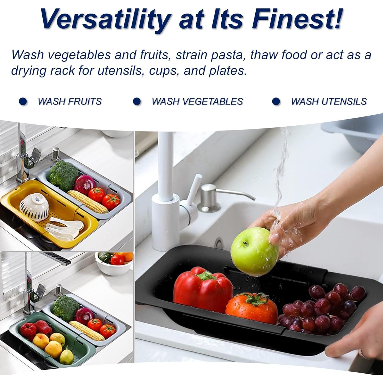 Colador de Fregadero Extensible YUNKWONG Negro 34.5-48 cm