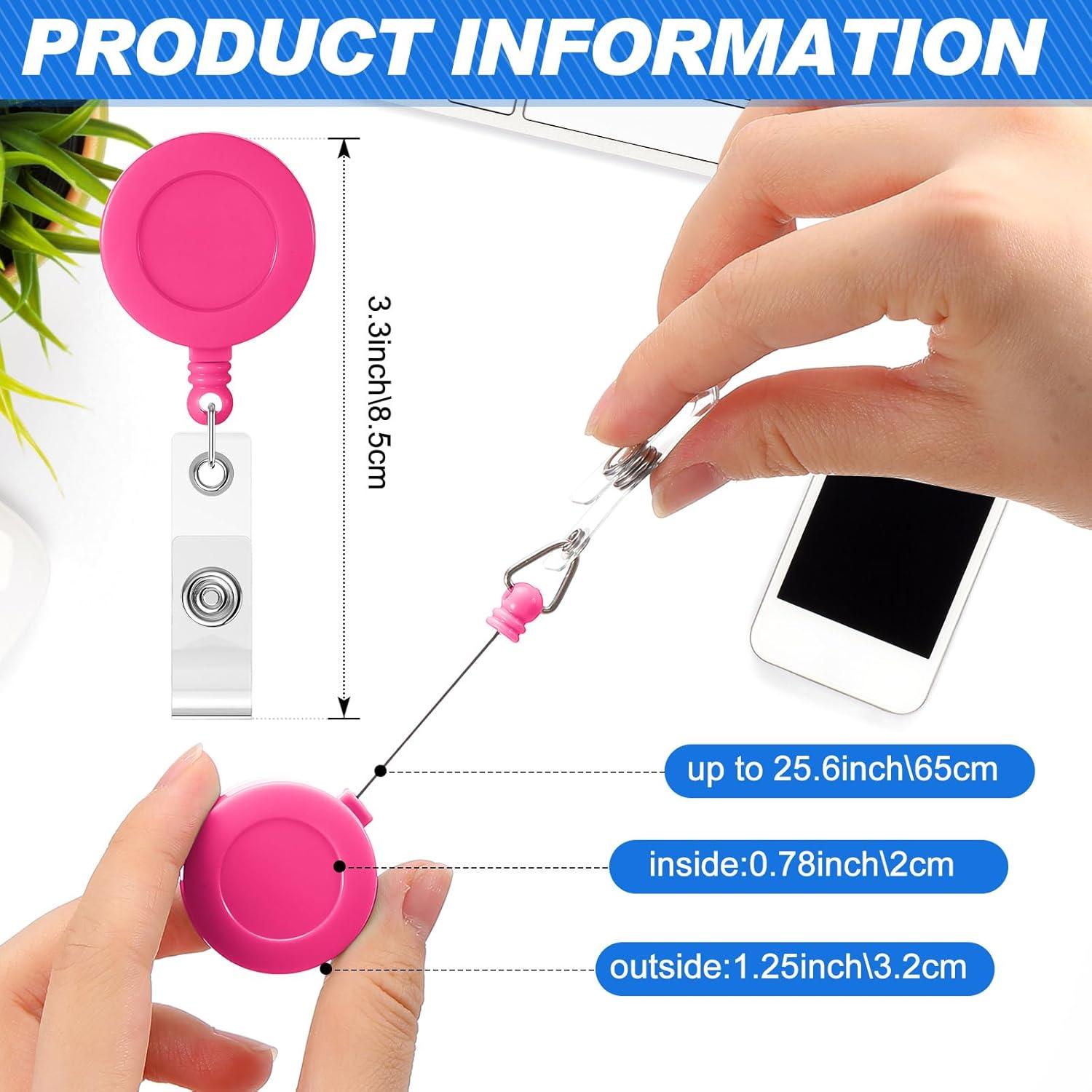 Harloon 150 Pcs Porta Insignias Retráctiles 70 cm 25 Colores