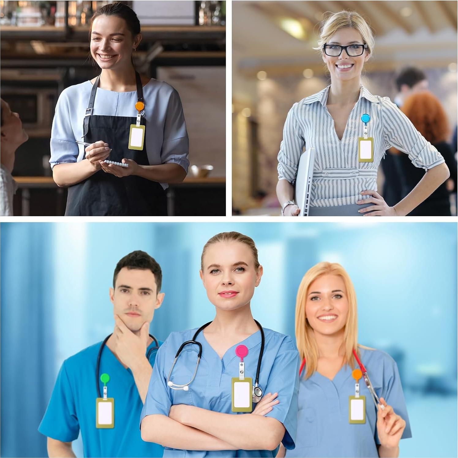 Harloon 150 Pcs Porta Insignias Retráctiles 70 cm 25 Colores