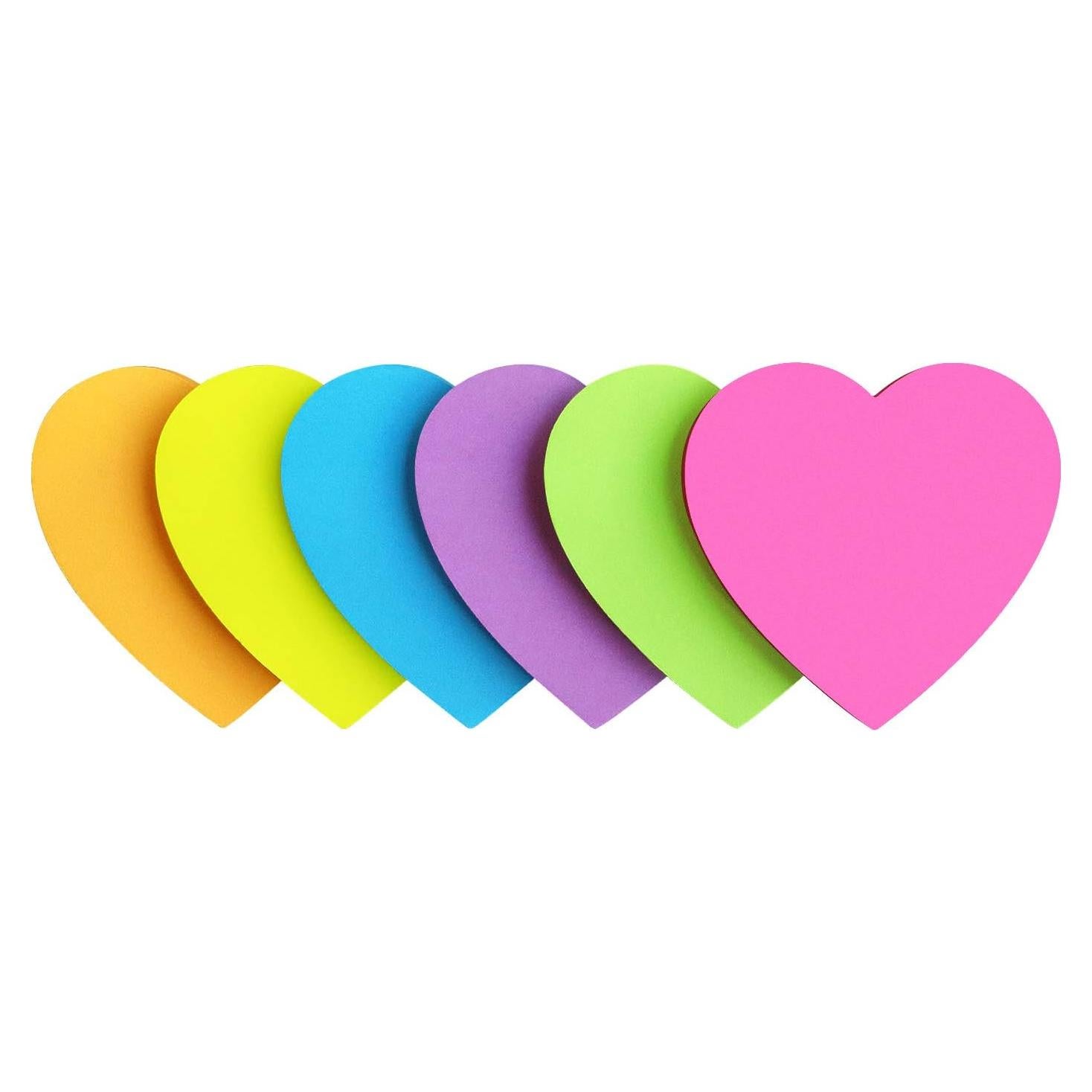 Notas Adhesivas Corazón SIMONA 6 Colores Brillantes 75 Hojas