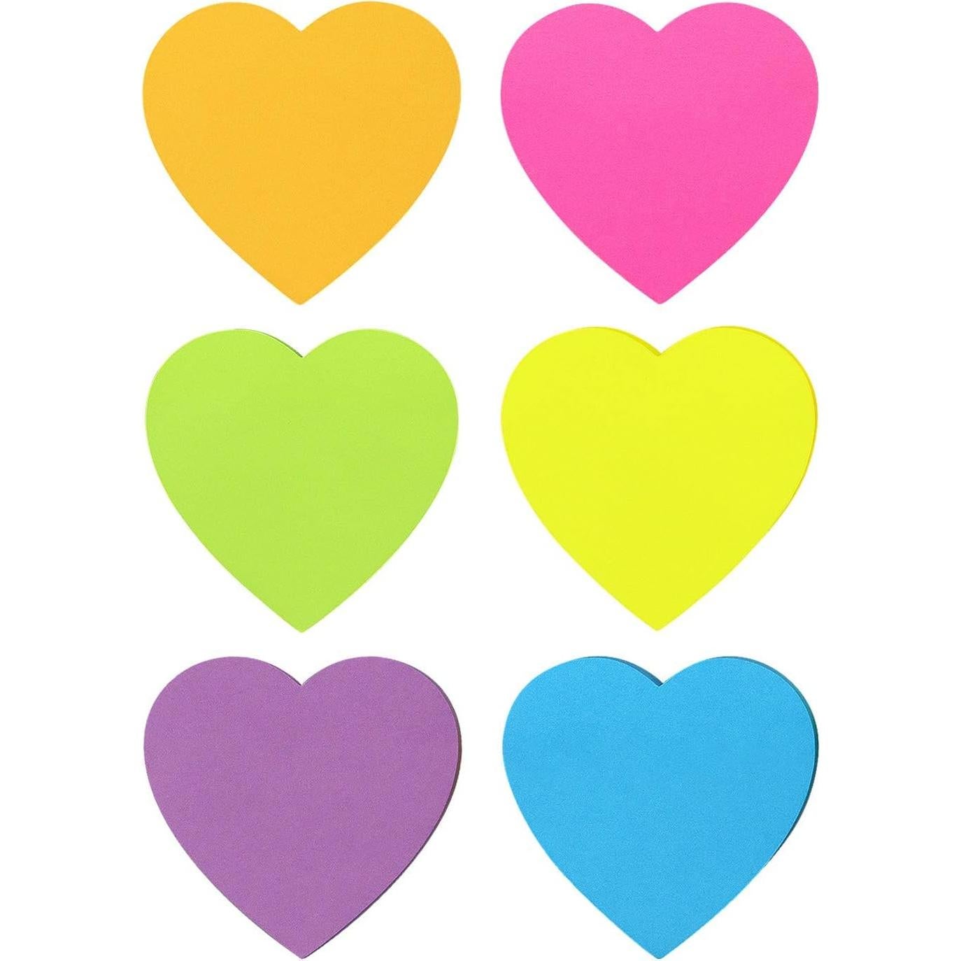 Notas Adhesivas Corazón SIMONA 6 Colores Brillantes 75 Hojas