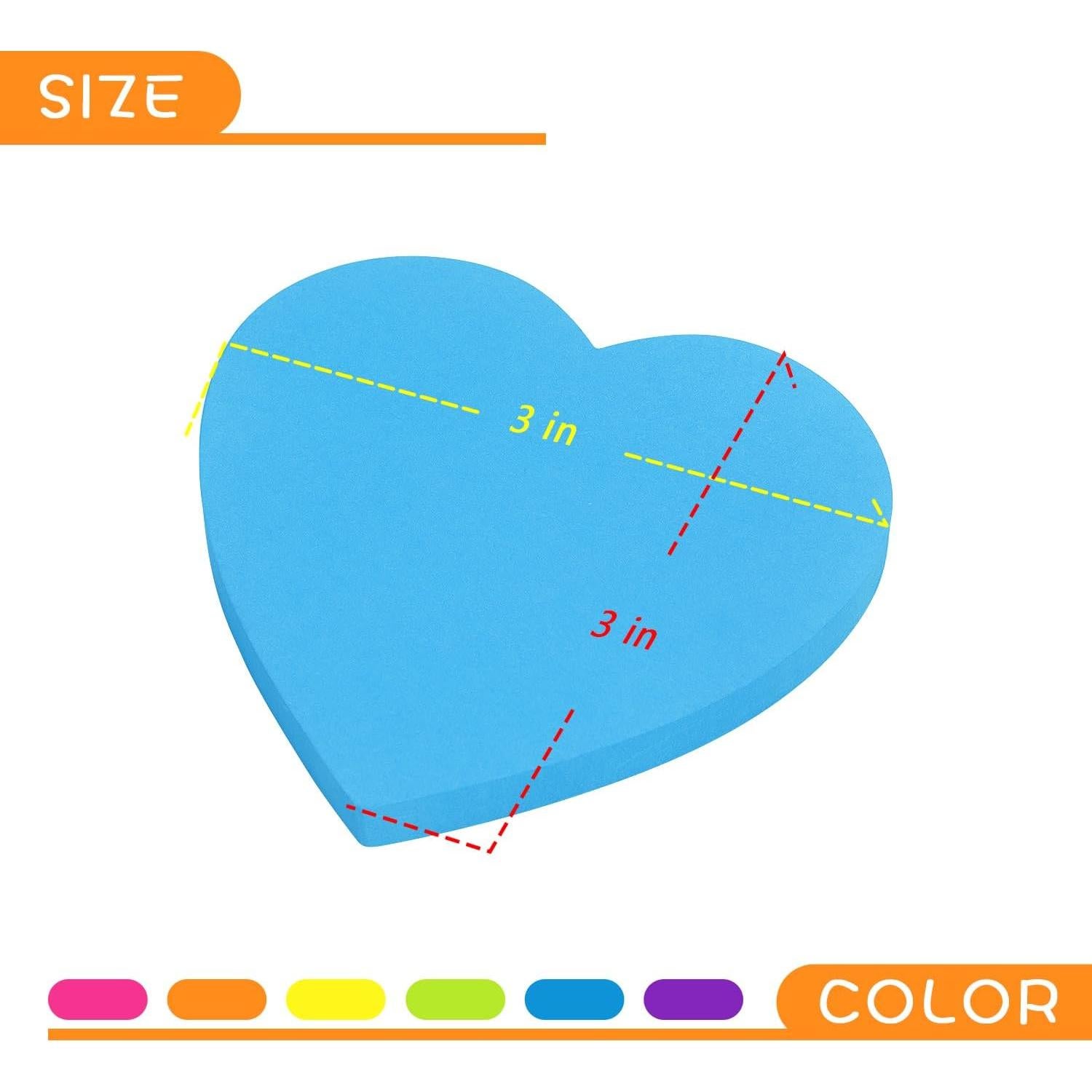 Notas Adhesivas Corazón SIMONA 6 Colores Brillantes 75 Hojas