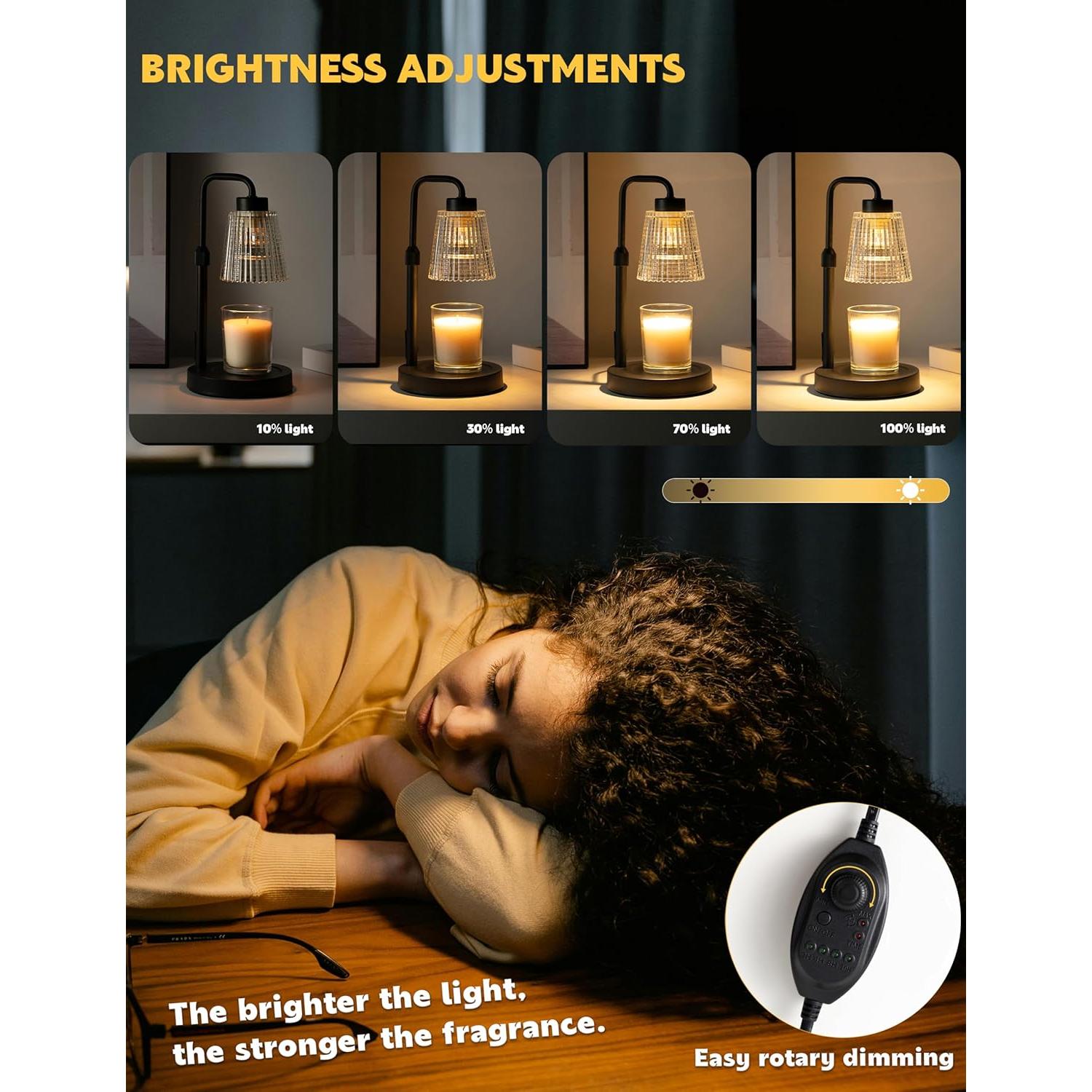 Lámpara Calentadora de Velas GODONLIF Negra con Temporizador 50W