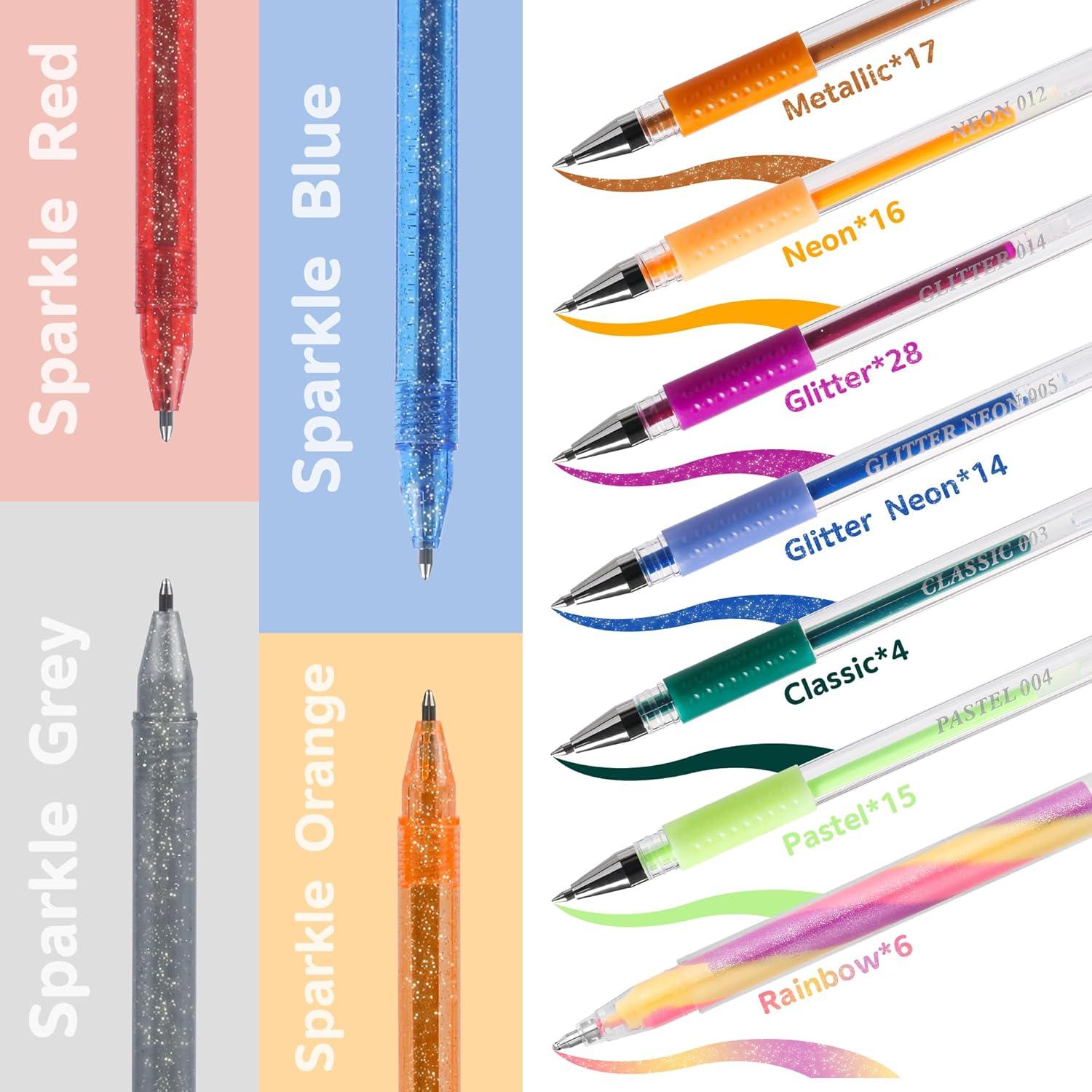 Paquete de 104 Bolígrafos de Gel ZSCM para Arte y Dibujo